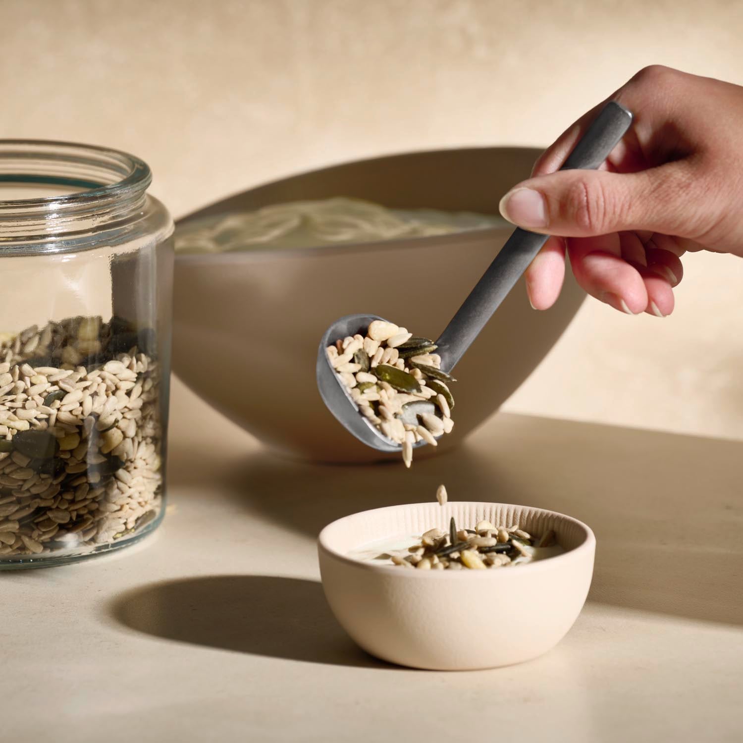 APS Schöpflöffel »BULQ, Löffel aus 18/8 Edelstahl, im 4er Set« Fassungsvermögen von 120 ml, ideal zum Servieren von Saucen