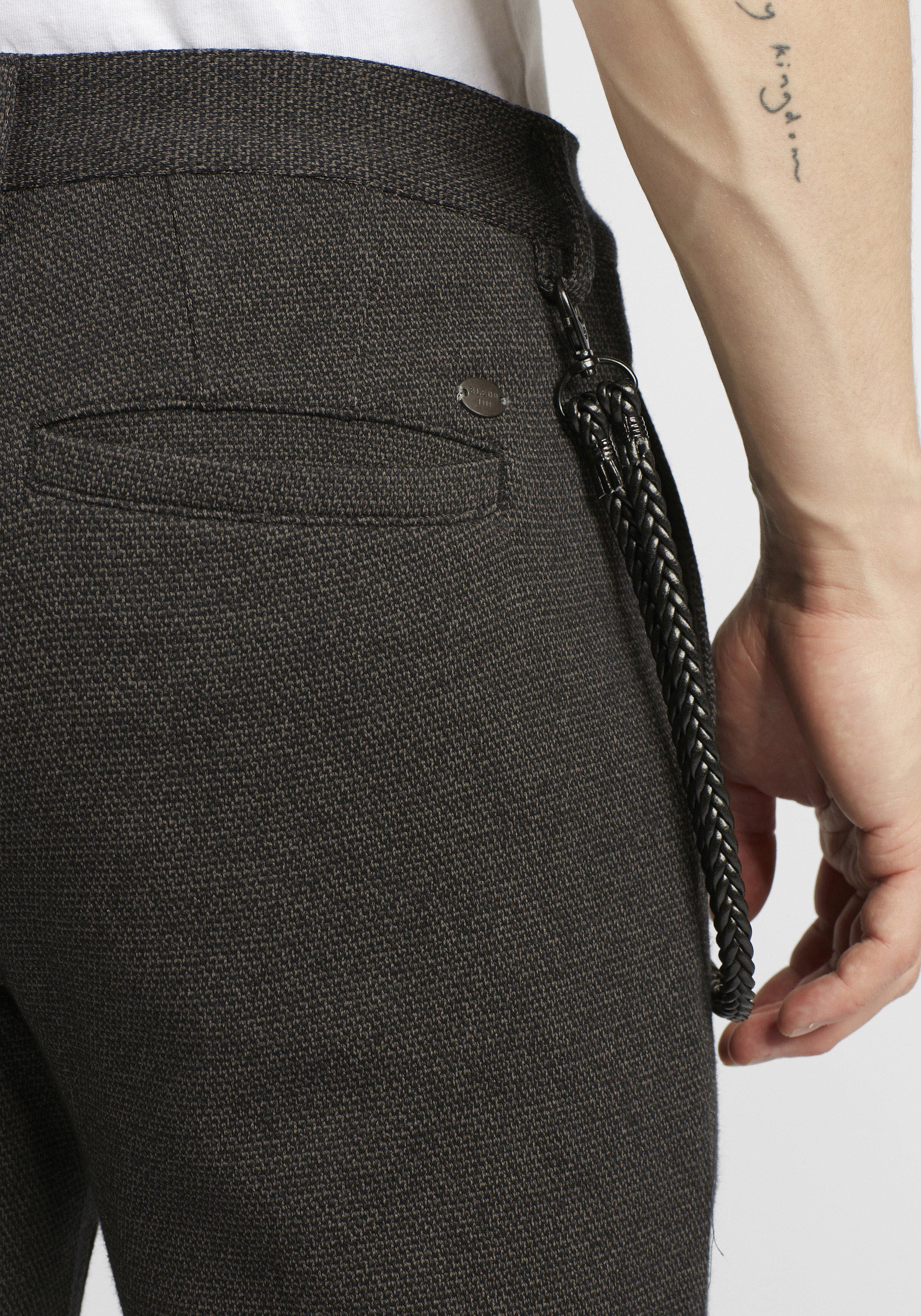 Blend Chinohose »BHWalton«  Strukturierte Stoffhose mit Lederkette - Regular Fit
