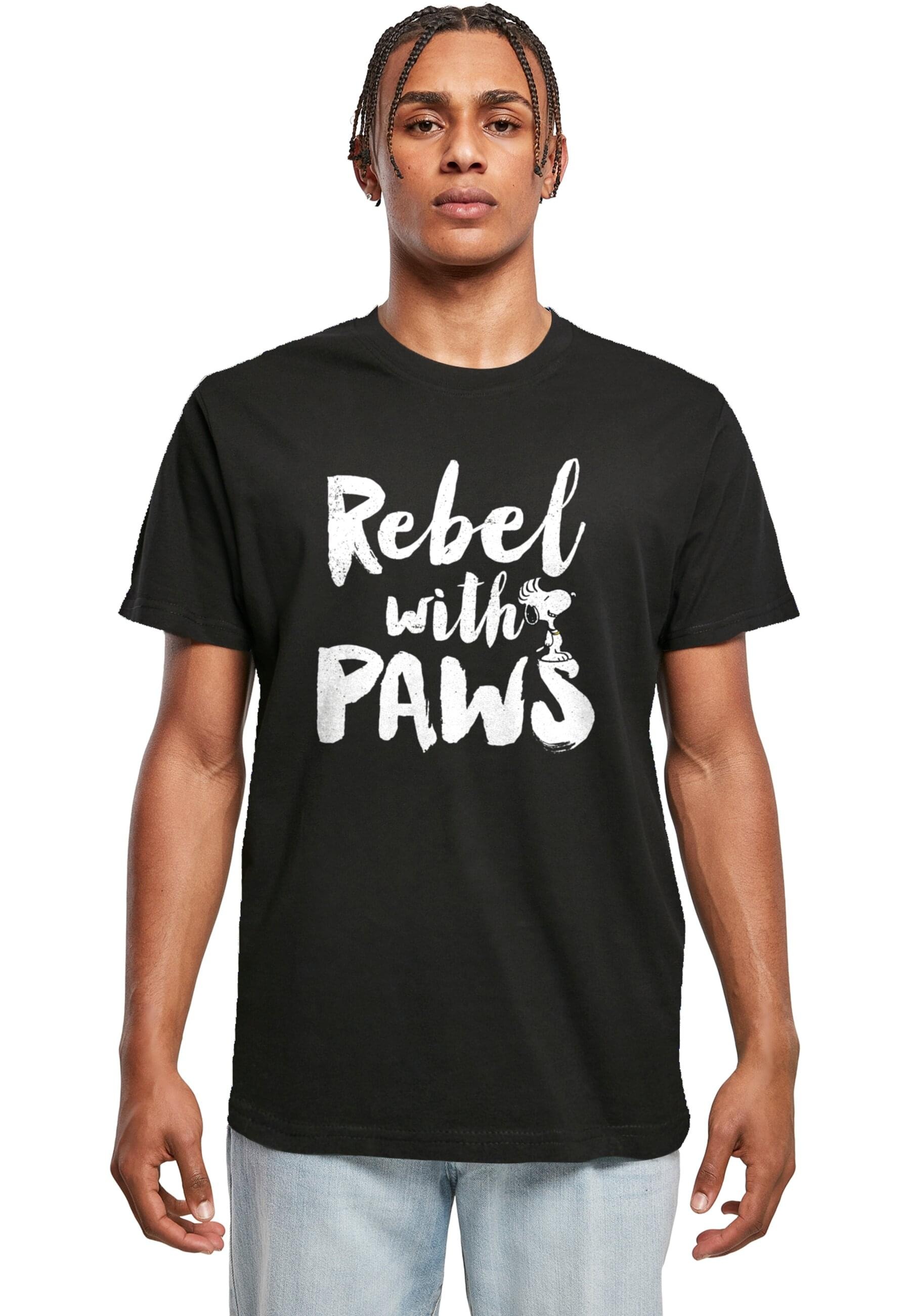 Merchcode T-Shirt »Merchcode Herren Peanuts - Rebel with paws T-Shirt Round Neck«, (1 tlg.)