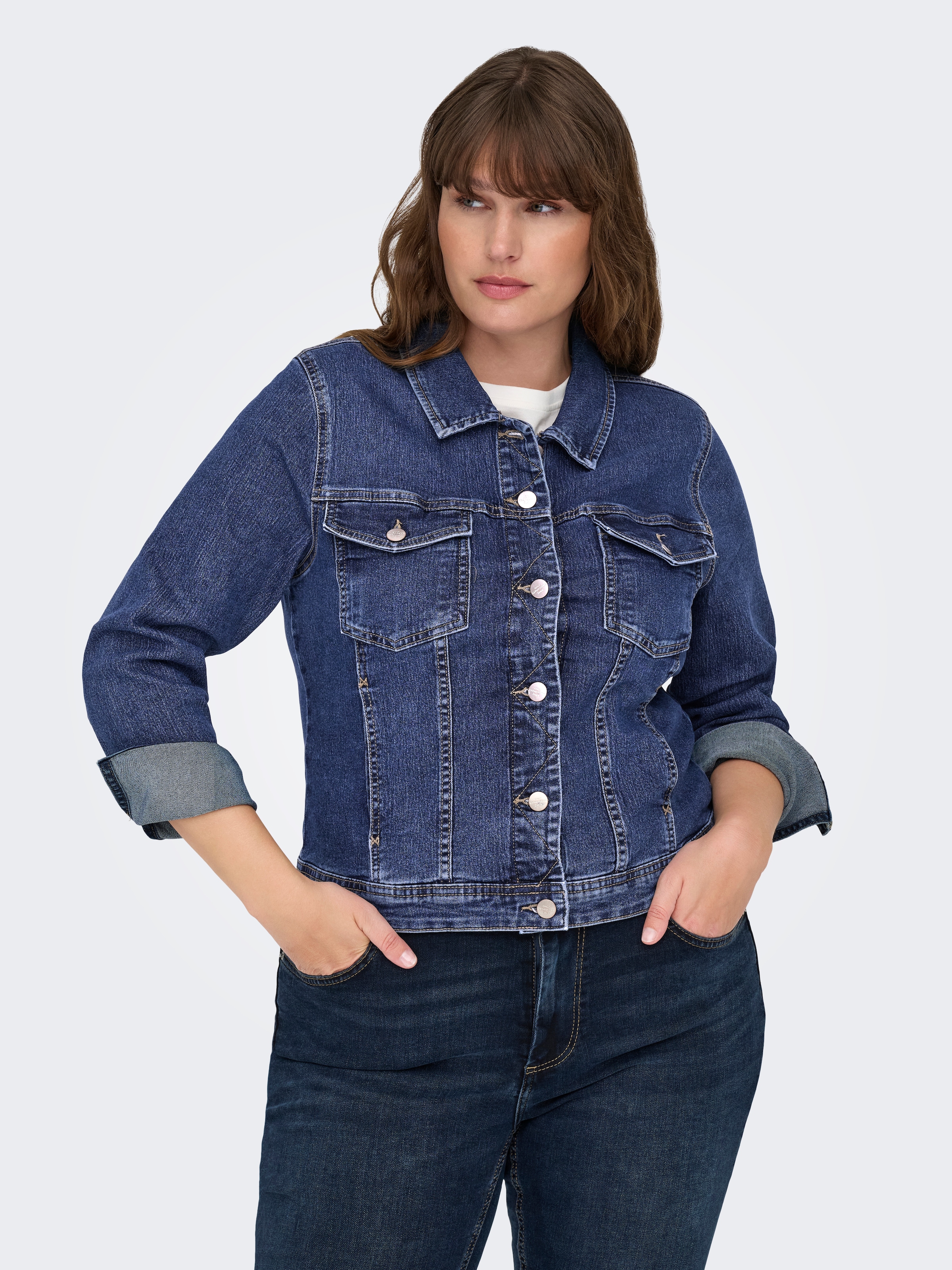 ONLY CARMAKOMA Jeansjacke "CARWESPA LS DBD JACKET DNM" günstig online kaufen