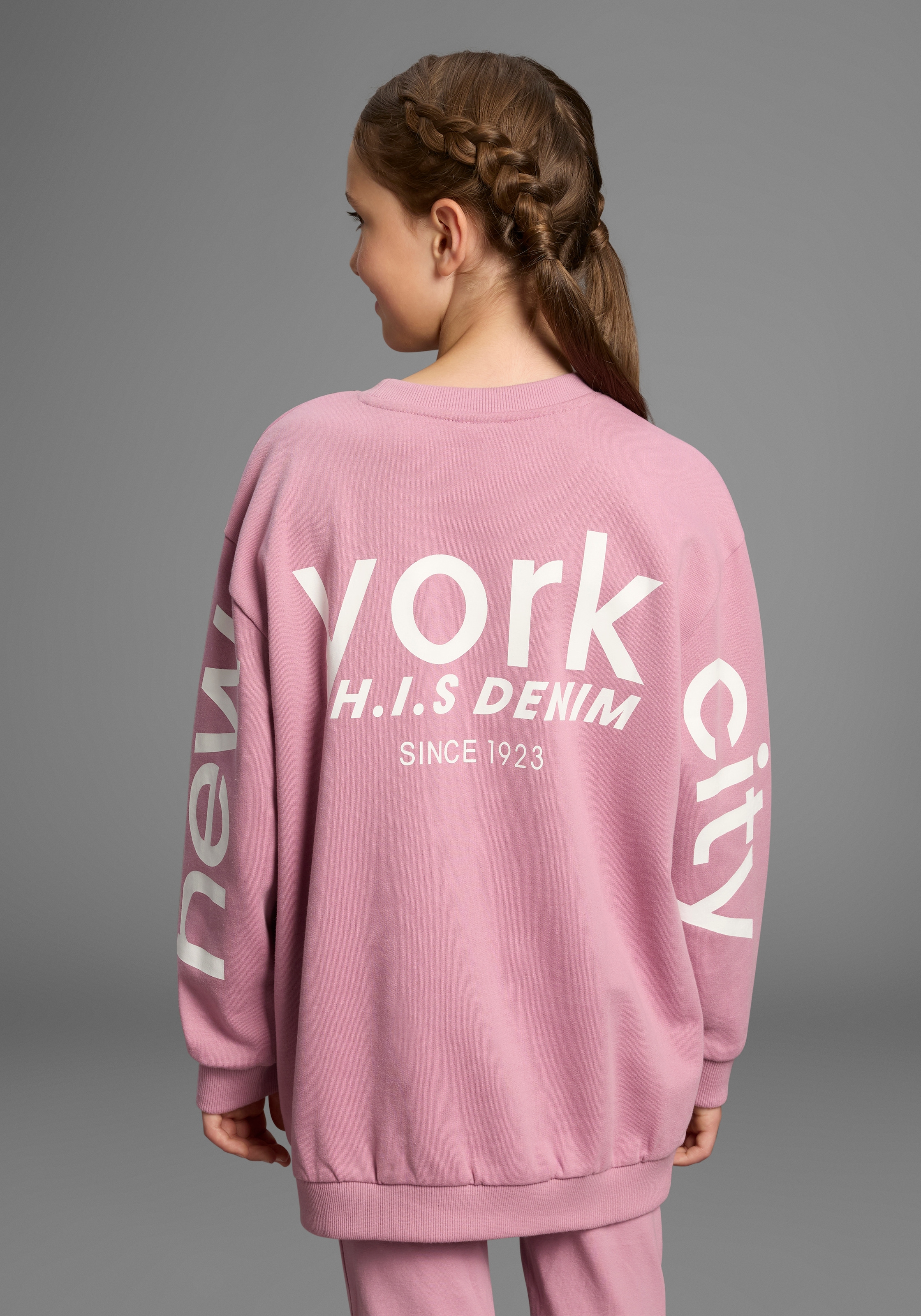 H.I.S Sweatshirt "Loose fit Sweatshirt mit Rückenprint für Mädchen", Ffür TEENS. Sweatshirt mit großem Rückenprint