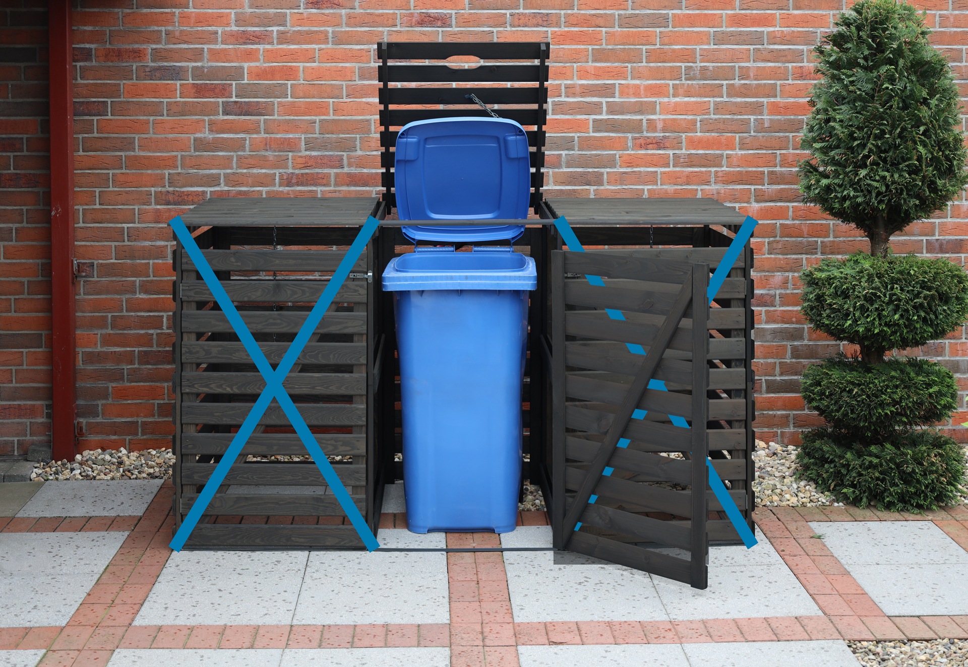 promadino Mülltonnenbox »Vario V Erweiterung« besonders robust aus zertifiziertem Kiefernholz gefertigt