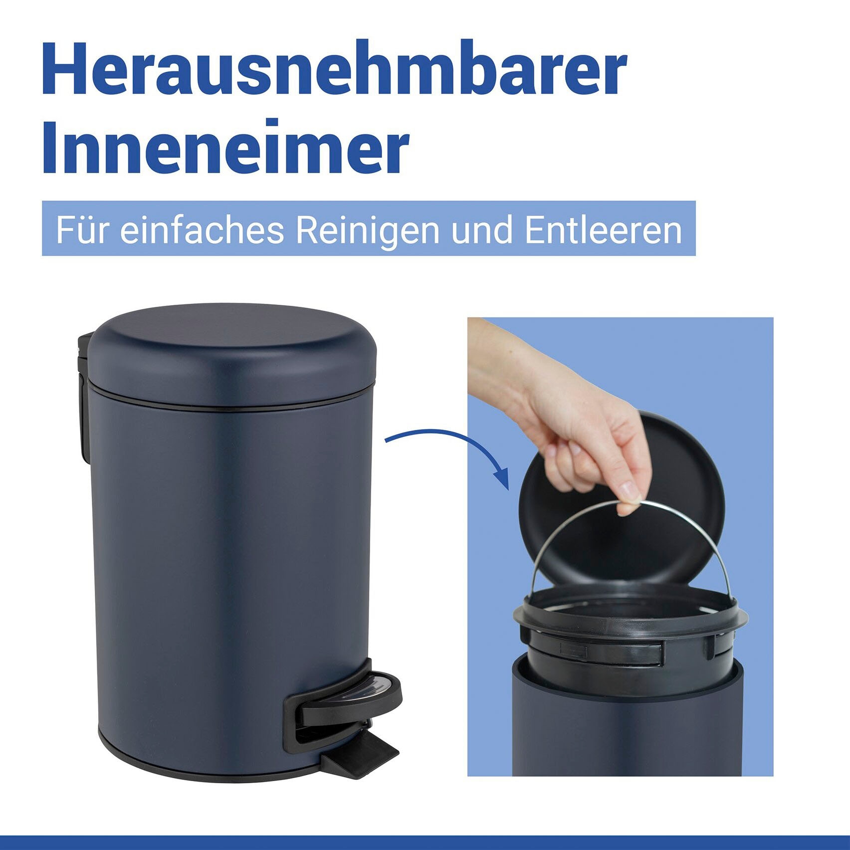 WENKO Kosmetikeimer »Leman« 3 Liter, BxTxH: 17x25x22,5 cm