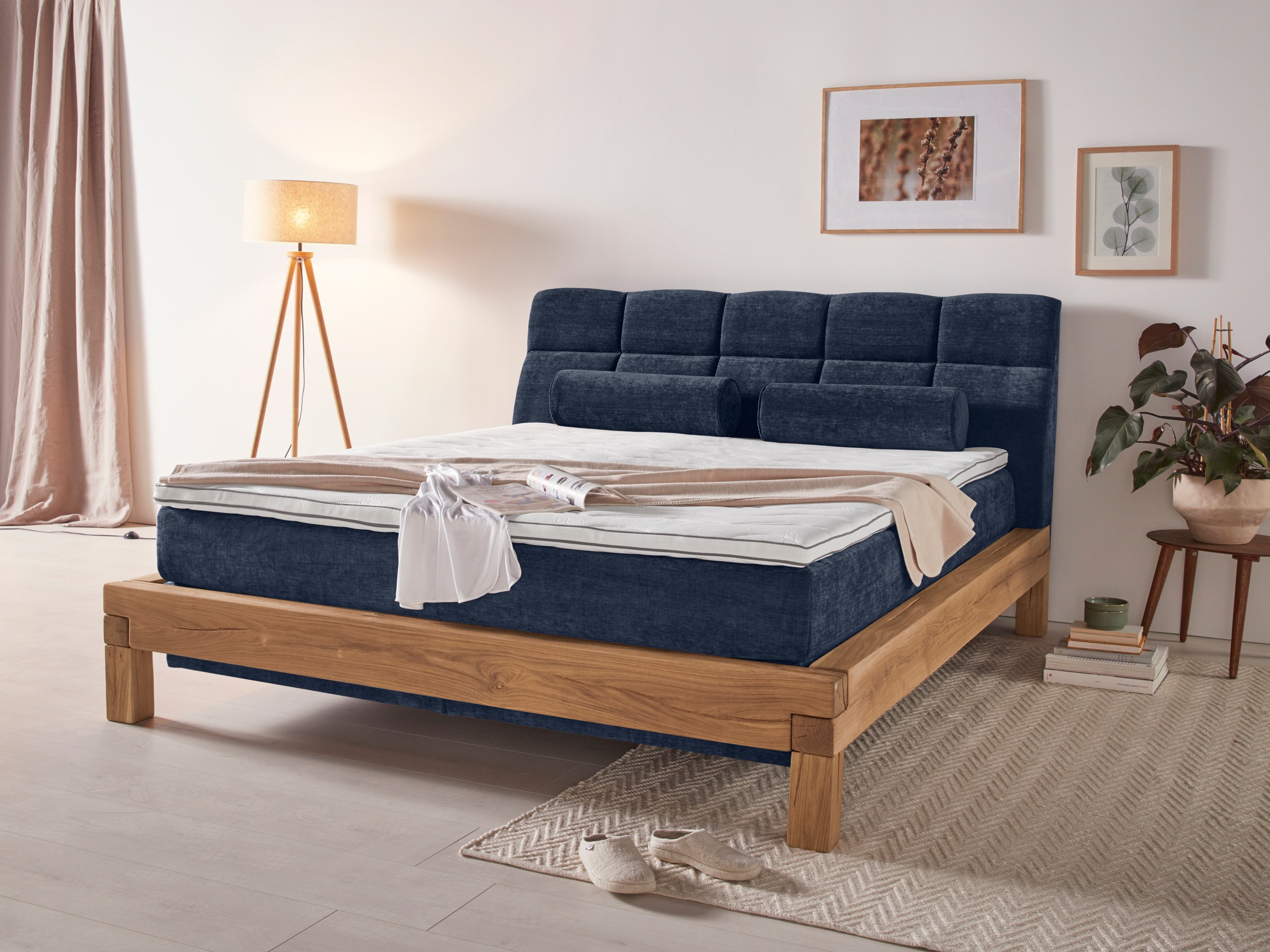 Home affaire Boxspringbett »Villads«, Liegefläche: 180/200 cm, Inside-Boxspring-Unterbau, recycelte Stoffe