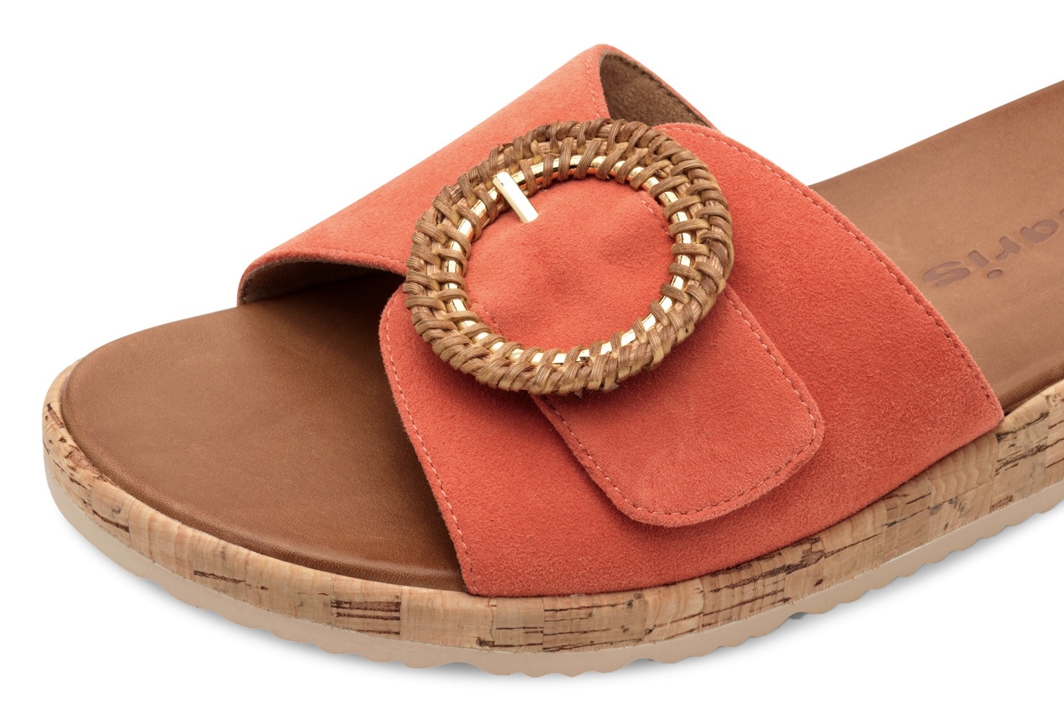 Tamaris Pantolette, Keilabsatz, Sommerschuh, Schlupfschuh mit hübscher Zierschnalle