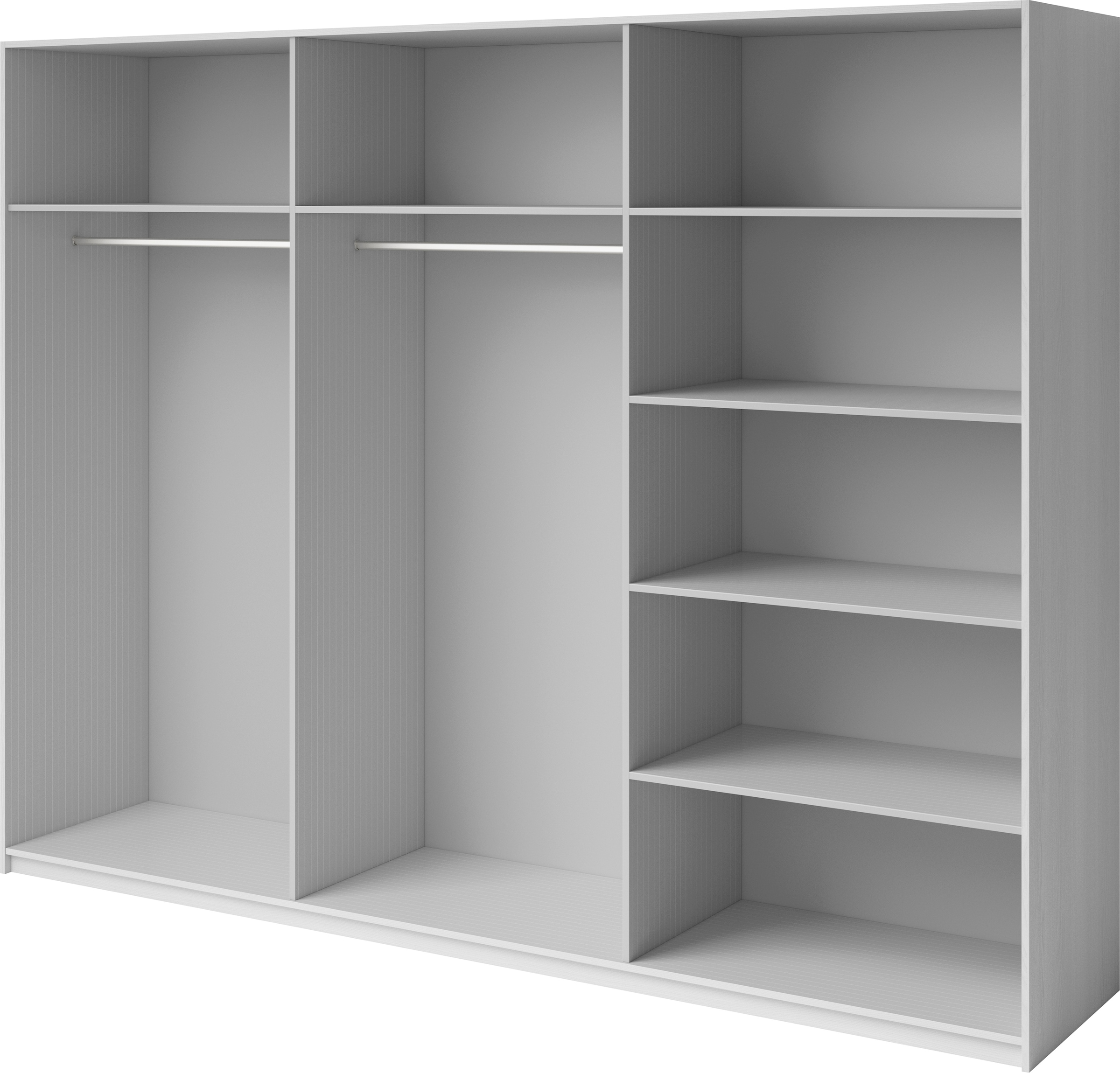 INOSIGN Schwebetürenschrank »Galaxy Kleiderschrank, Wäscheschrank 200, 220 oder 270cm breit«, INKLUSIVE kompletter Innenausstattung, Metallgriffe