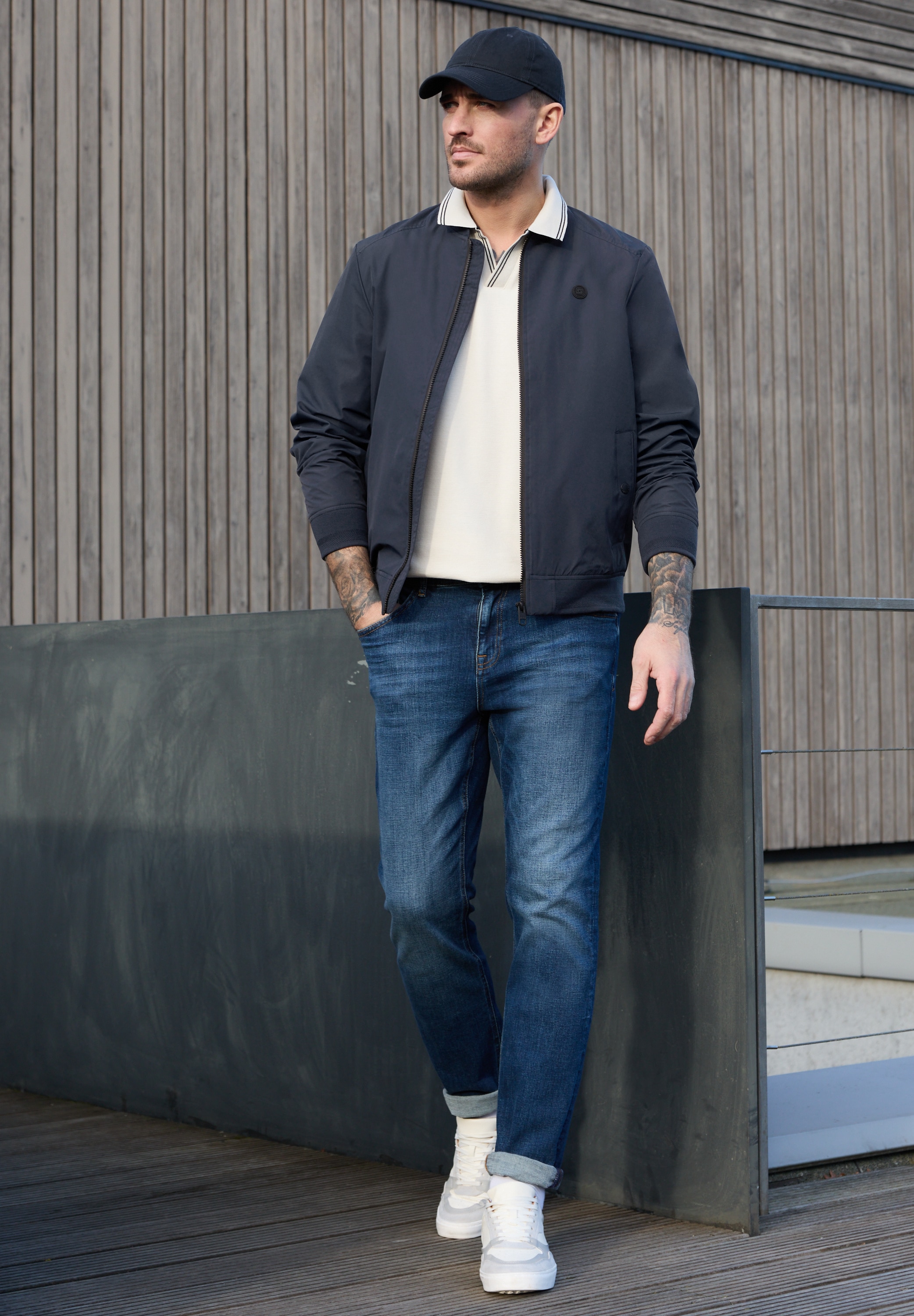 STREET ONE MEN Blouson ohne Kapuze mit Stehkragen