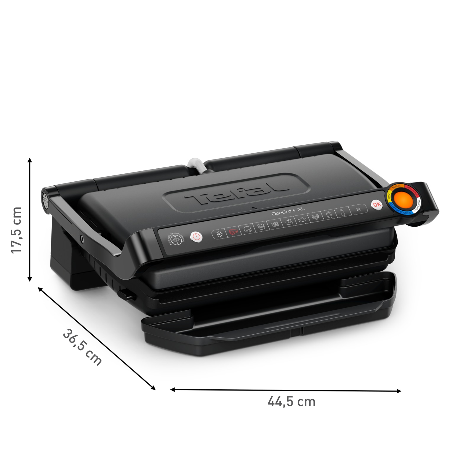 Tefal Kontaktgrill »OptiGrill+ XL, erneuerte Kochstufenanzeige, 9 automatische Programme«, 2000 W, ein manuelles Programm, spülmaschinengeeignete Platten, GC7278