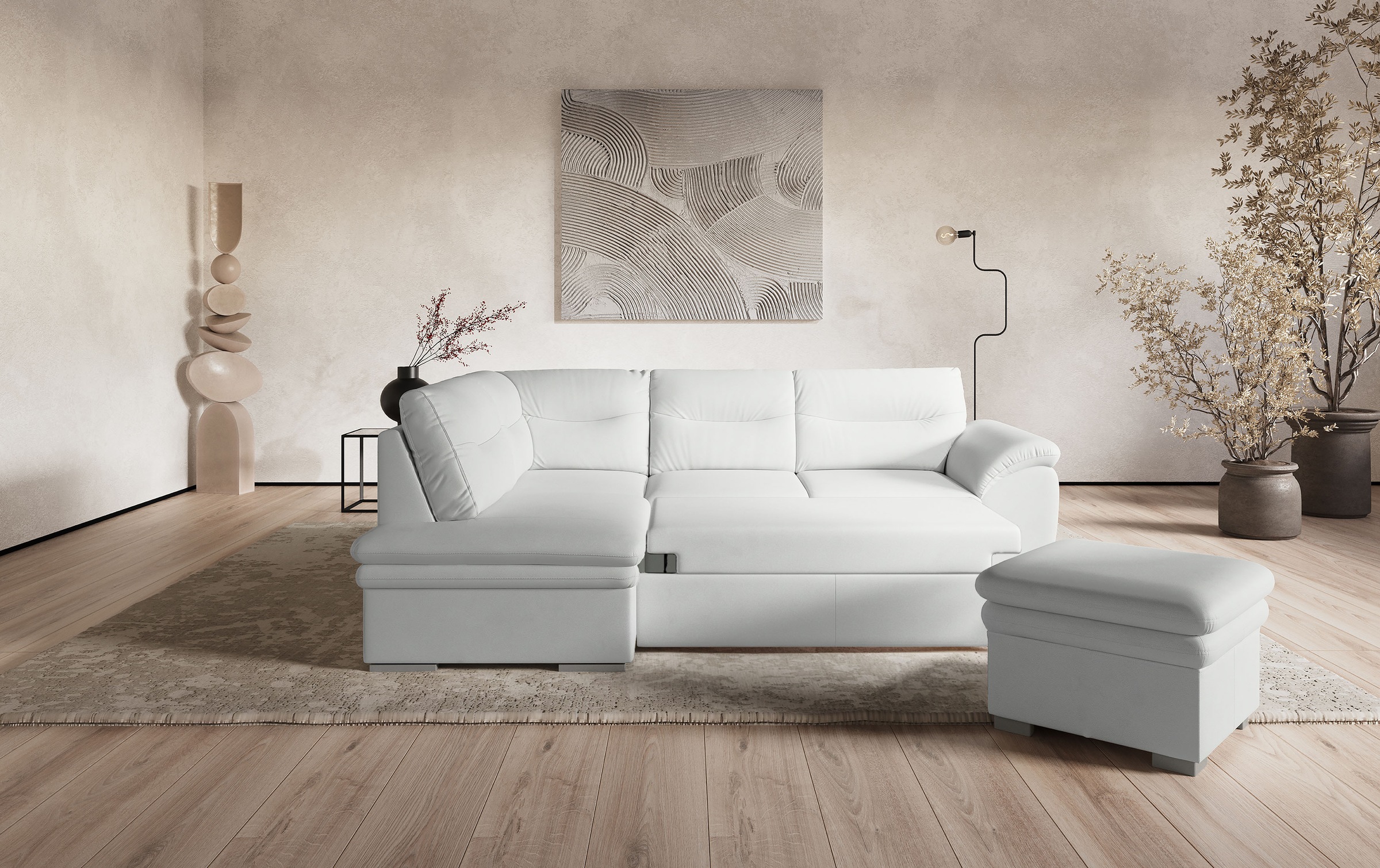 COTTA Ecksofa "Leandra L-Form" wahlweise mit Bettfunktion & Bettkasten günstig online kaufen