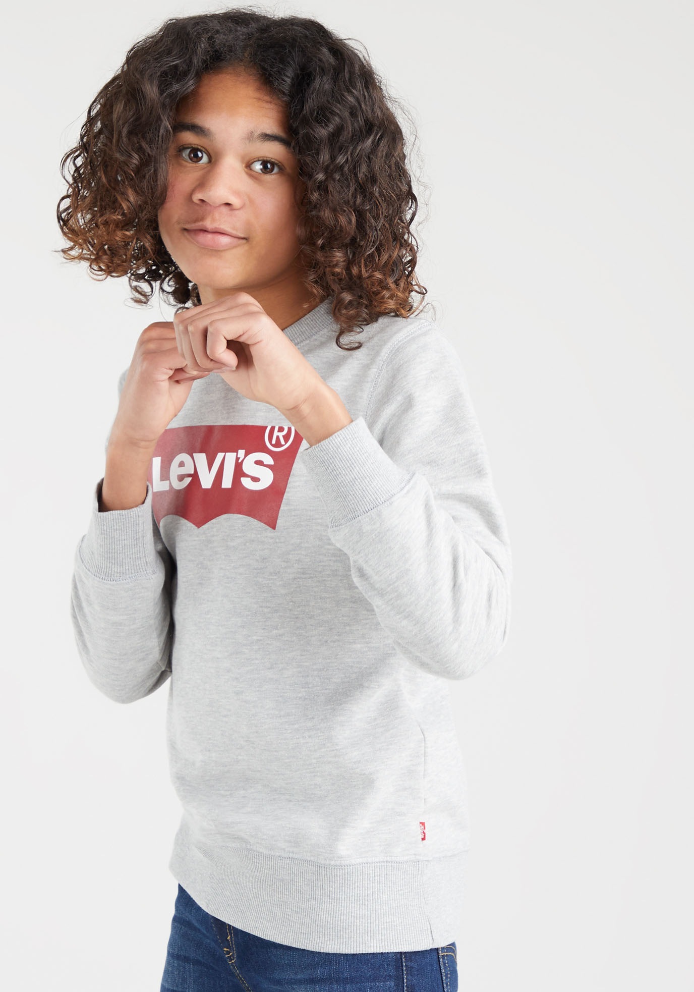 Thumbnail - Levis Kids Sweatshirt "LVB LVB FRENCH TERRY BATWING", mit großem Logo