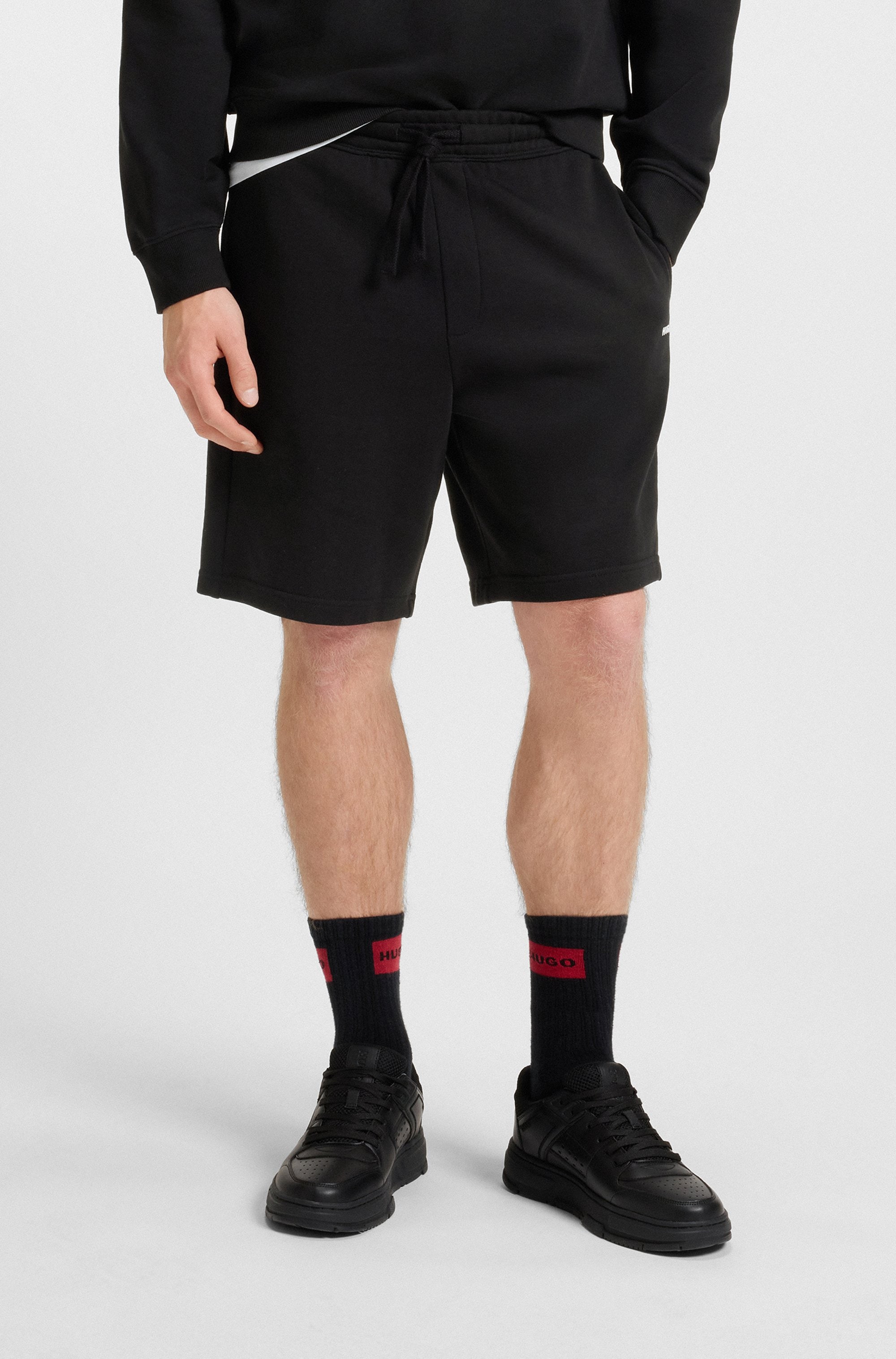 HUGO Sweatshorts "Dayono" Relaxed Fit, Elastikbund, reine Baumwolle