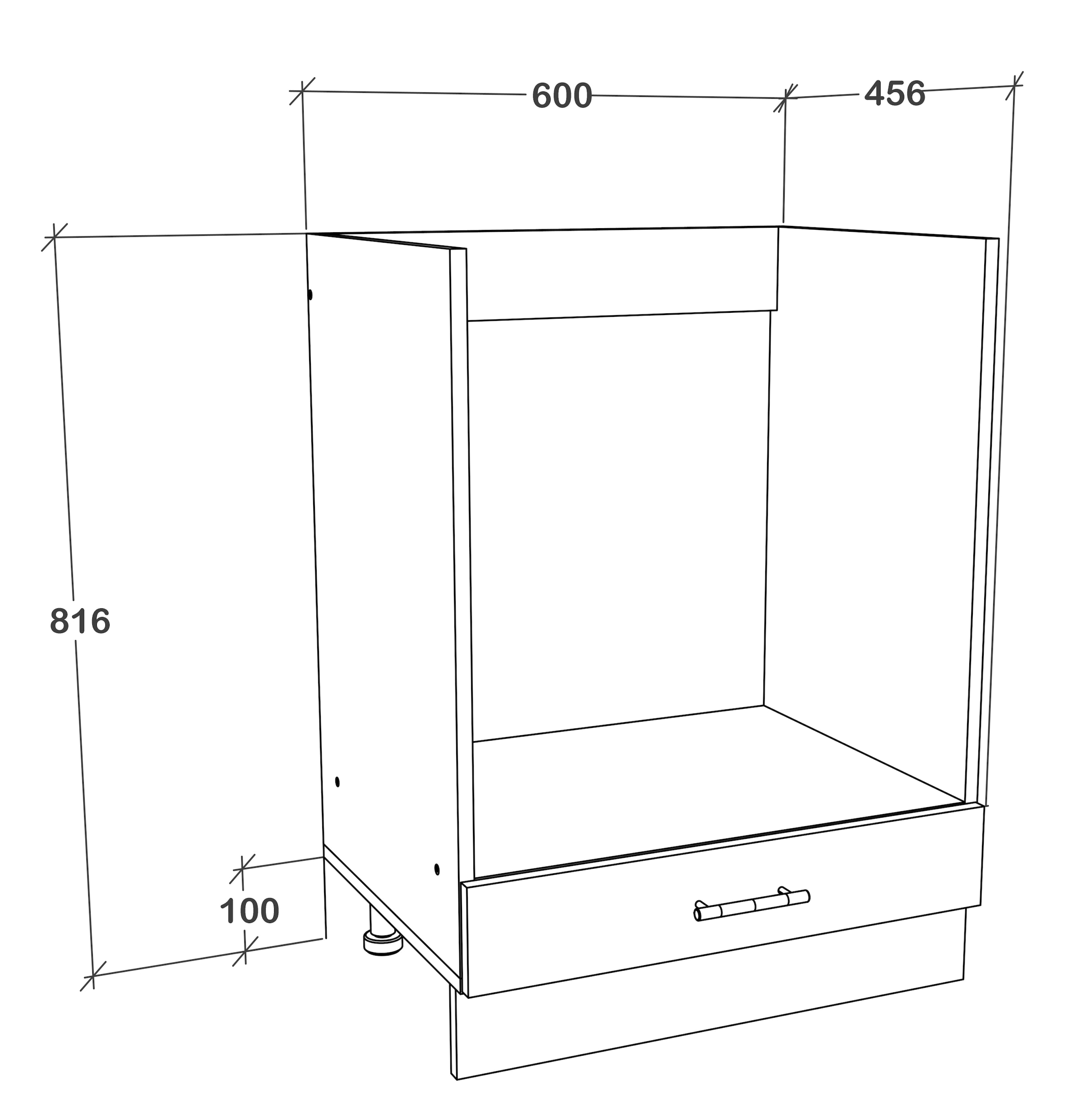 VCM Herdumbauschrank »Ofenschrank Breite 60 cm Herdschrank Küche Esilo F«