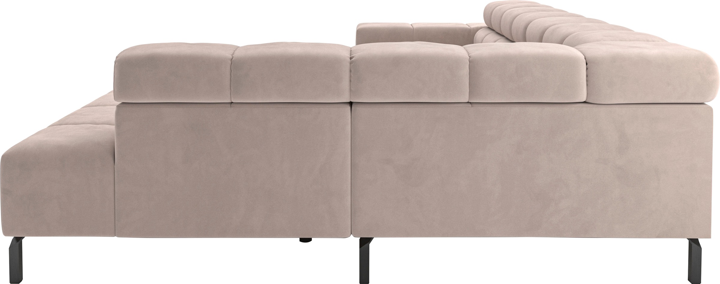 INOSIGN Ecksofa »Ancona New, wahlweise motorische Sitztiefenverstellung, auch in Cord«, feine Steppung, mit Kopfteilverstellung, 3 Zierkissen, L-Form