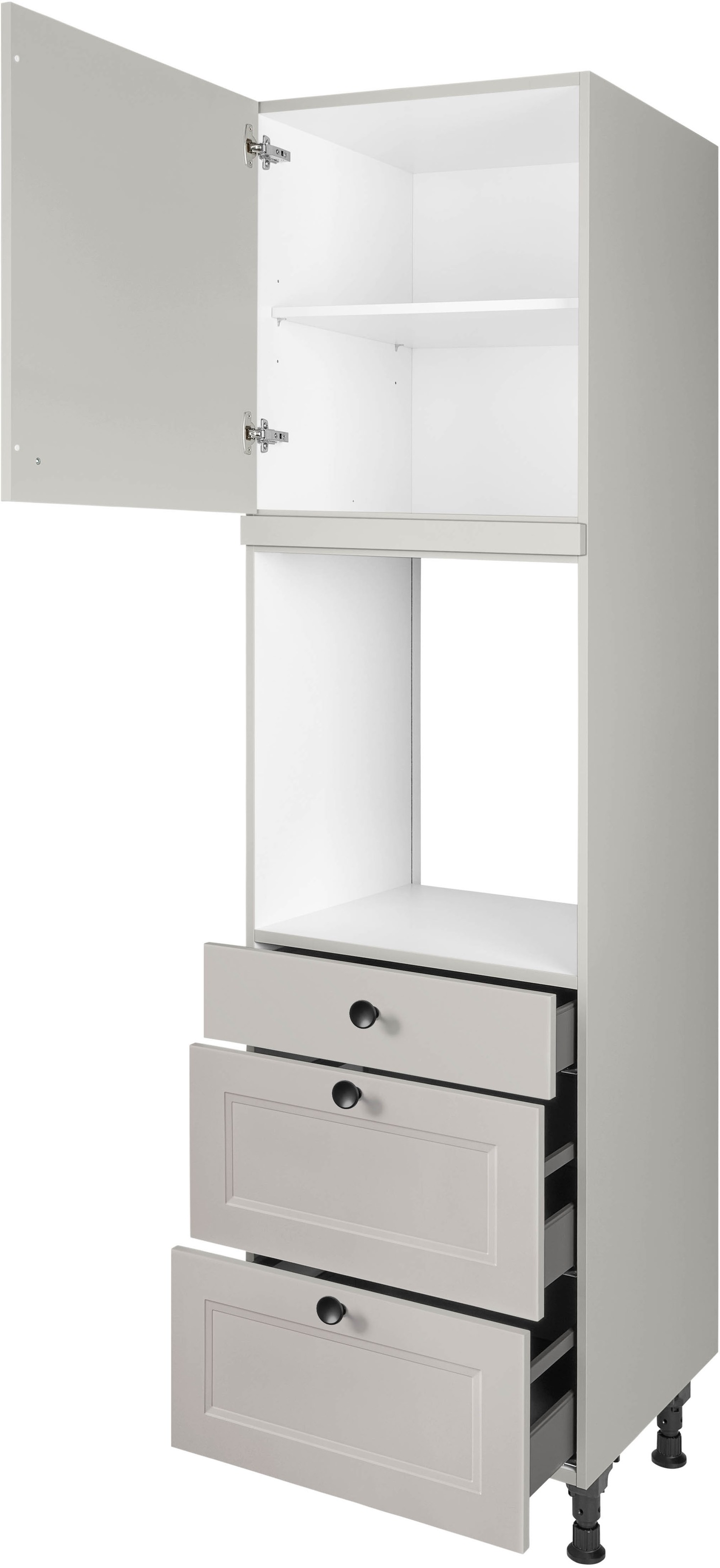 nobilia® Backofenumbauschrank »"Cascada", Ausrichtung wählbar, mit Schublade und zwei Auszügen und«, einer Tür, vormontiert, Breite/Höhe: 60/216,6 cm