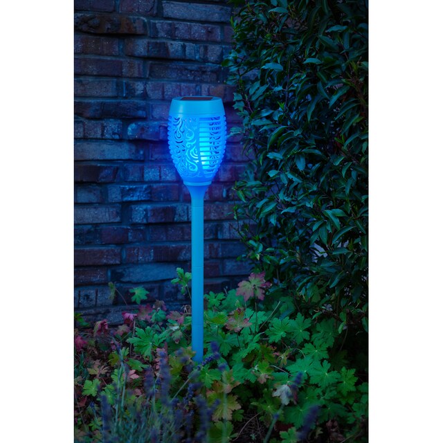 BONETTI LED Gartenfackel, LED Solar Gartenfackel türkis mit realer Flamme  3er Set kaufen | BAUR