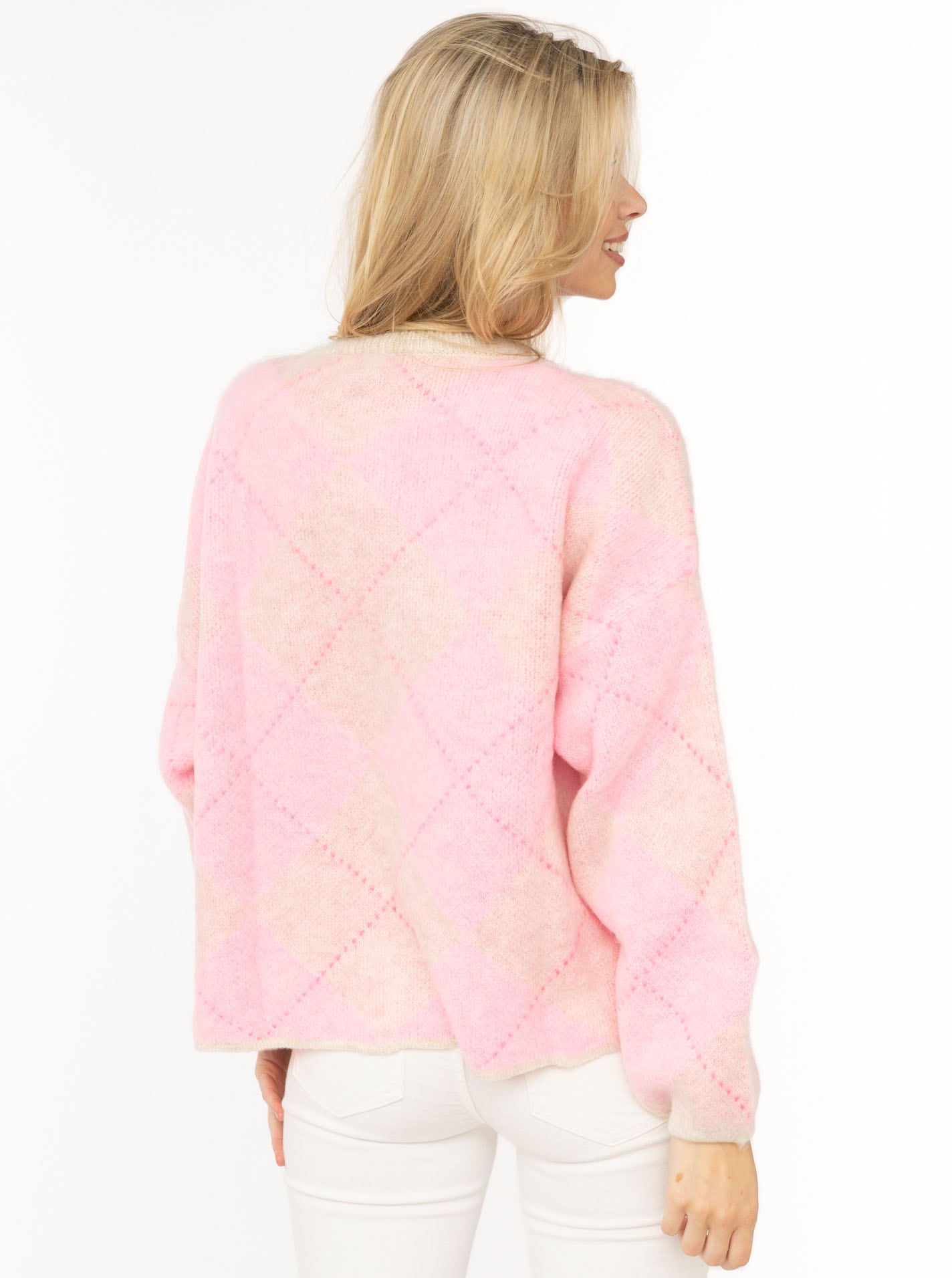 Zwillingsherz Strickpullover »"Soft Argyle"« Rundhals, angesagtes großes Rautenmuster, farbenfroh, One Size