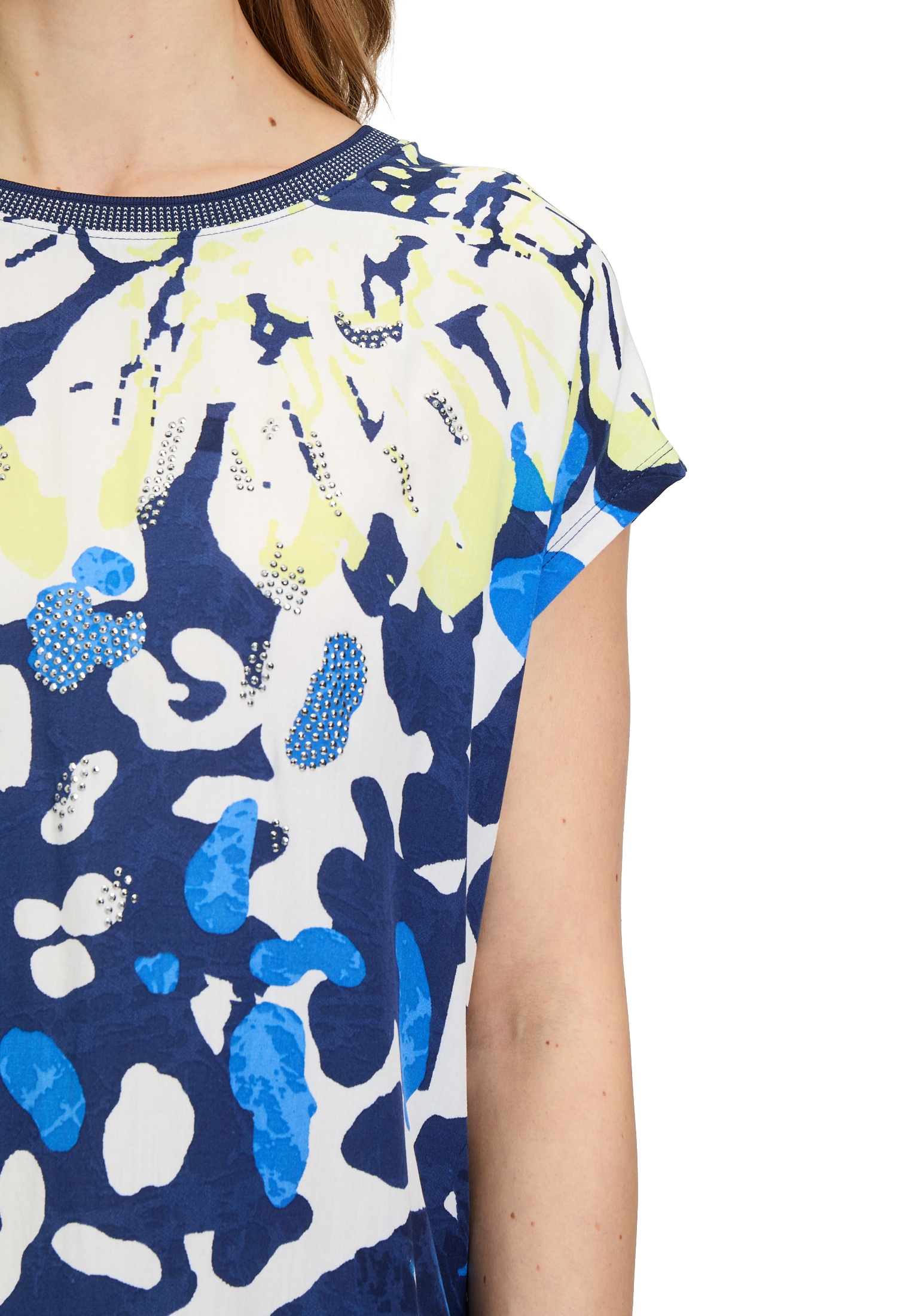 Betty Barclay Kurzarmshirt »Betty Barclay Damen Blusenshirt mit Aufdruck«, (1 tlg.), Glitzersteine
