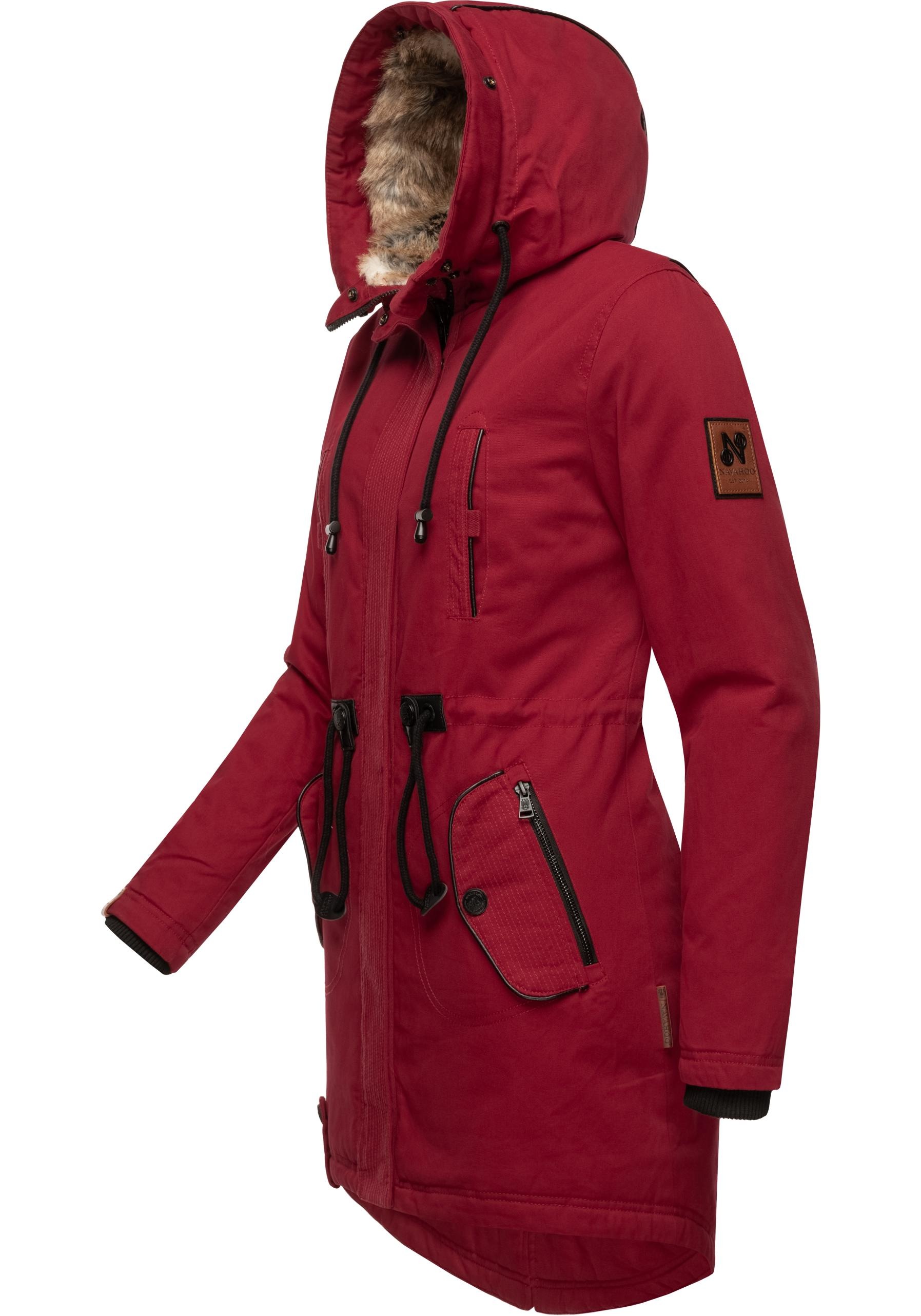 Navahoo Wintermantel »Bombii«, stylischer Damen Winterparka mit Kunstfell-Kapuze