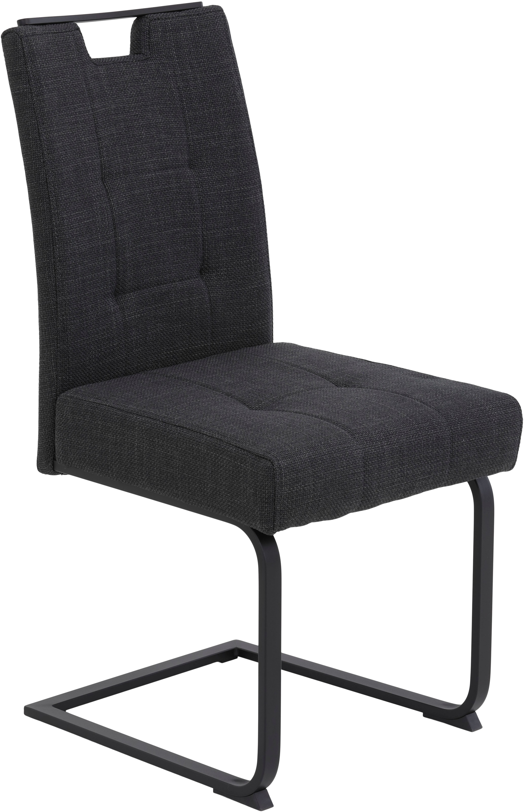 HELA Freischwinger »WIEN, Esszimmerstuhl, Komfortstuhl«, (Set), 2 St., Microfaser-Webstoff, Flachrohrschwinger,XL Sitzbreite,Griff,Federkorb,140kg belastbar