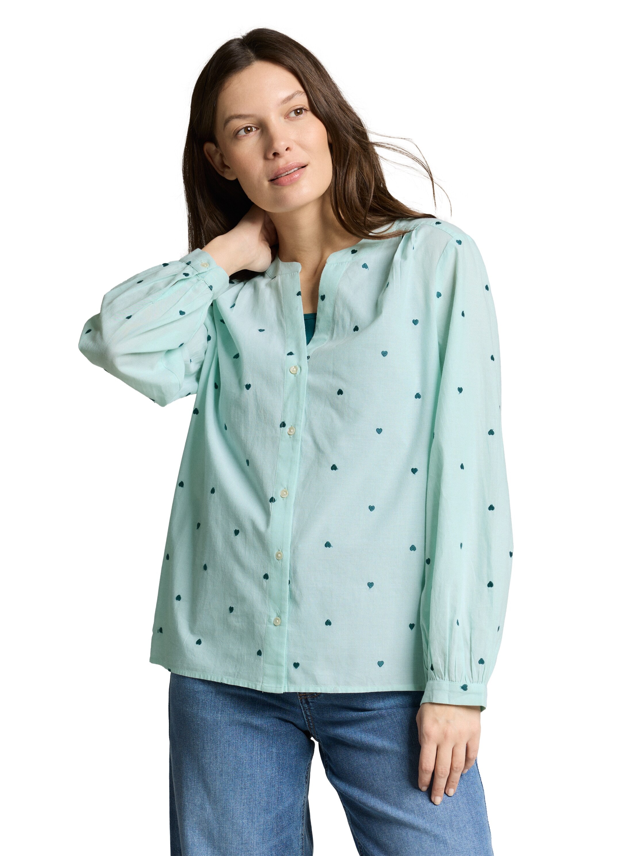 TOM TAILOR Klassische Bluse mit All-Over Print günstig online kaufen