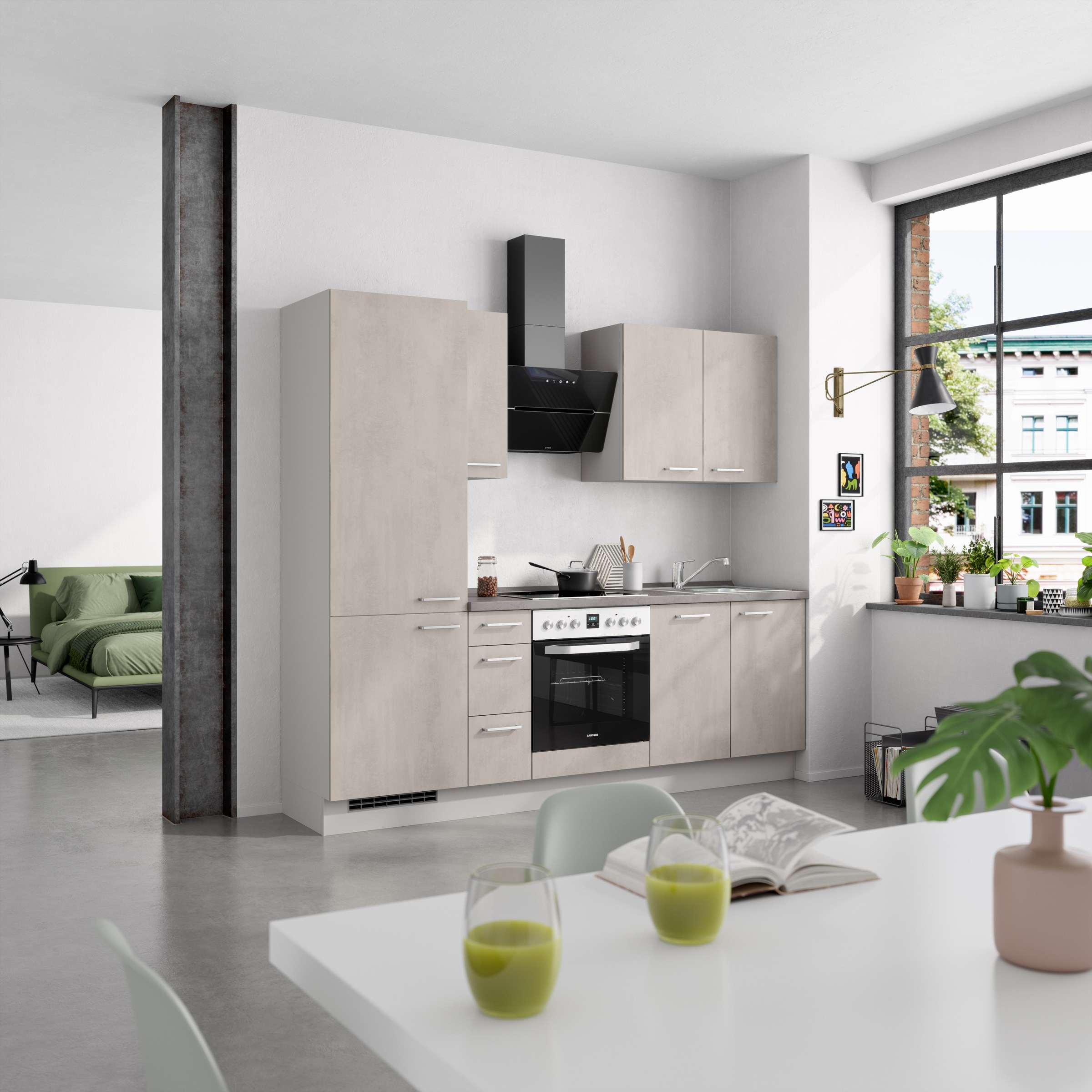 nobilia® Küchenzeile »"Riva II"«, vormontiert, Ausrichtung wählbar, Breite 240 cm, wahlw. mit E-Geräten