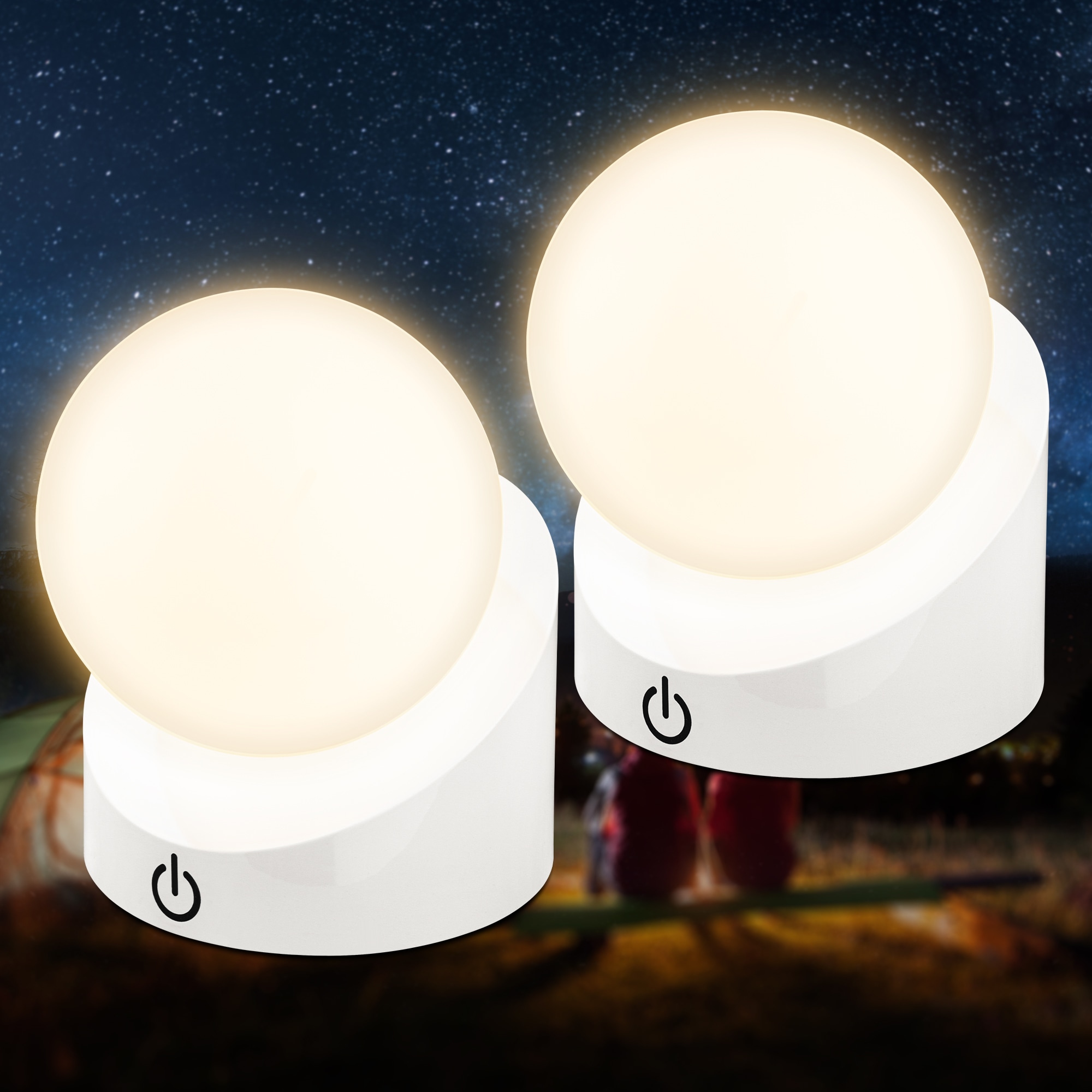 Briloner Leuchten LED Außen-Tischleuchte »SORA« LED-Board 2 Stk. Warmweiß kabellos 10x8x9cm Weiß 2W Kinderzimmer Flur Outdoor Aussen 2er-Set