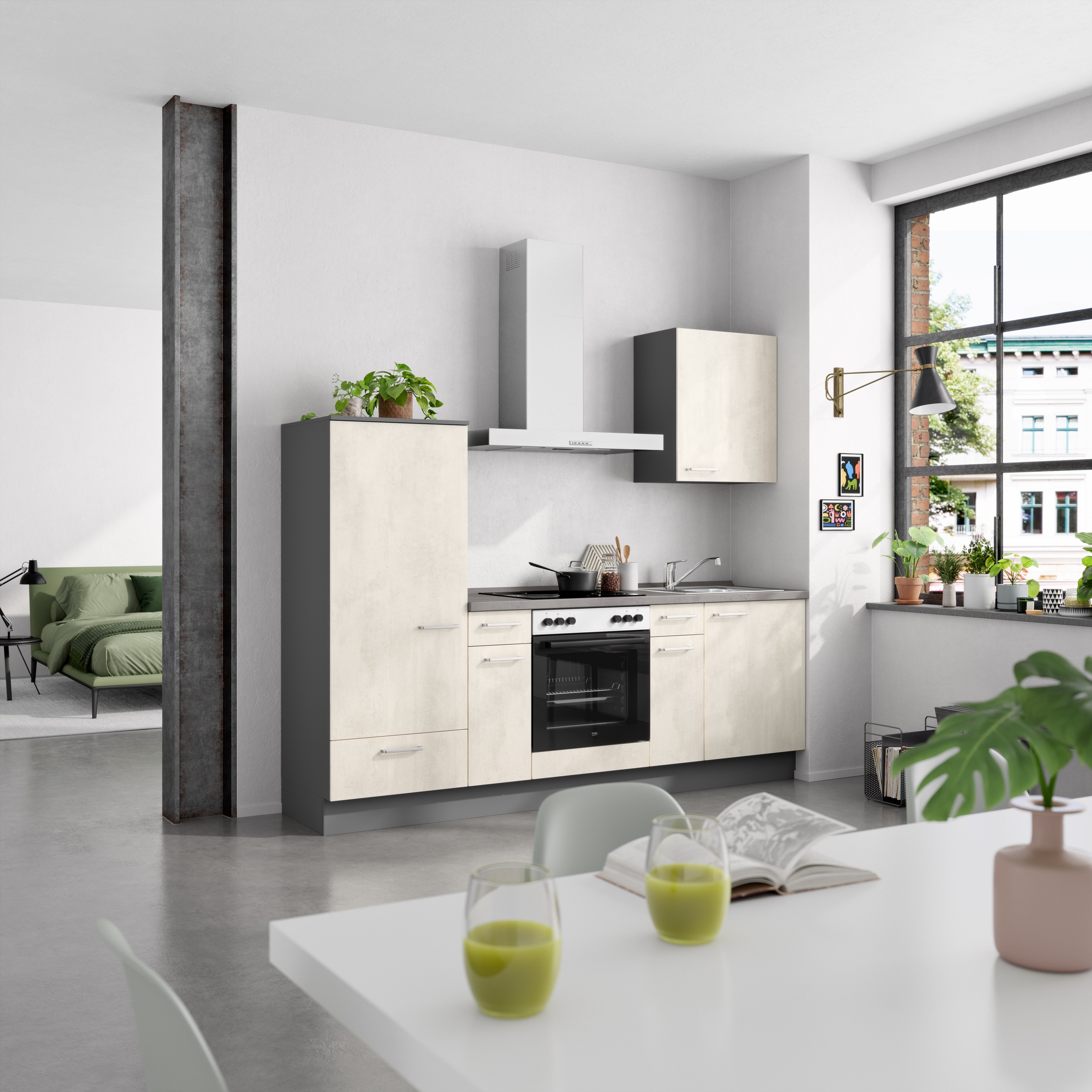 nobilia® Küchenzeile »"Riva I"«, vormontiert, Ausrichtung wählbar, Breite 240 cm, wahlw. mit E-Geräten