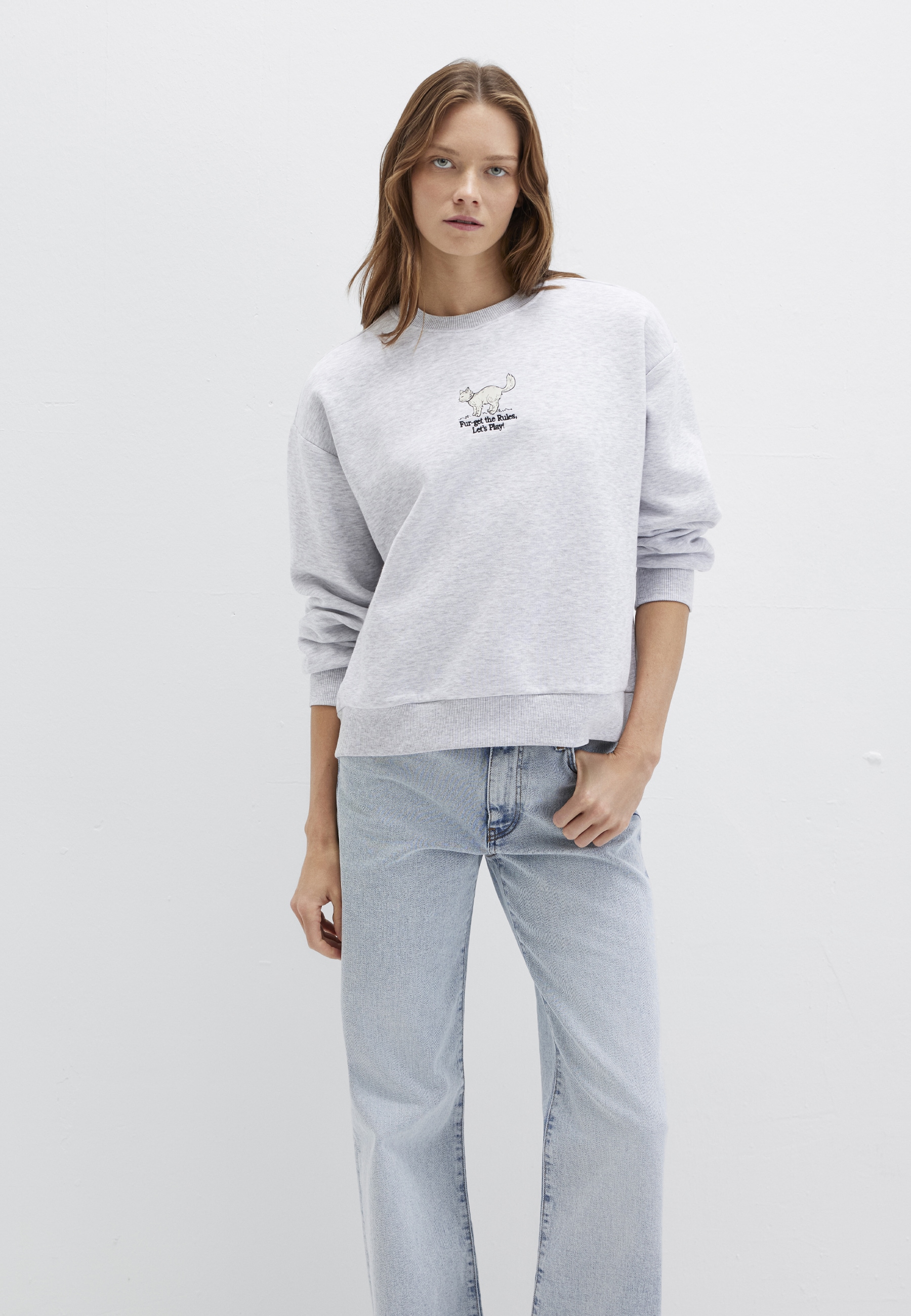 Mavi Rundhalspullover "CAT PRINTED SWEATSHIRT" Sweatshirt Rundhals günstig online kaufen