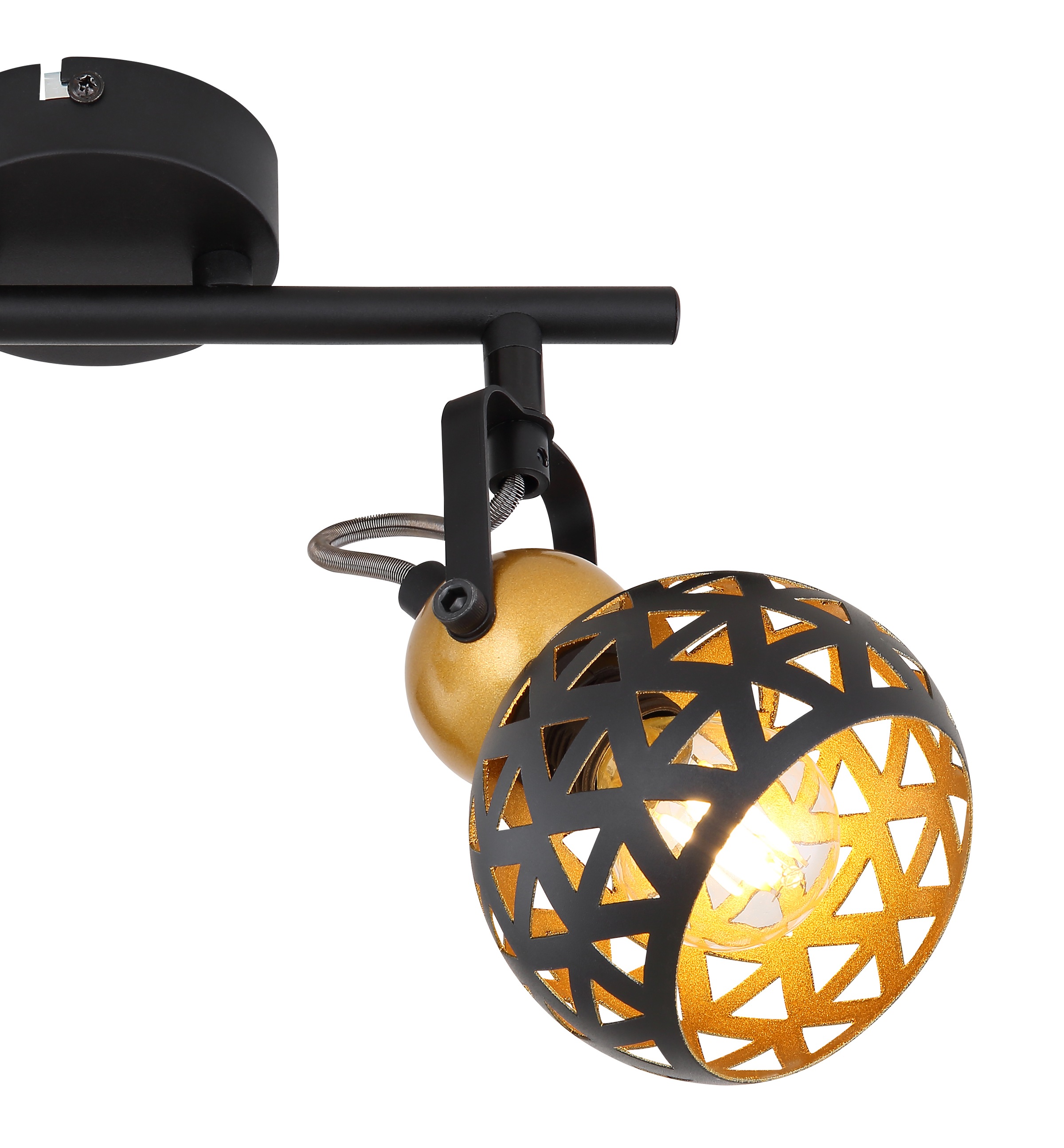 GLOBO LIGHTING Deckenspot »SARRA« E14 1 Stk. Schwarzer Strahler mit Golddekor und Lebensblume-Muster