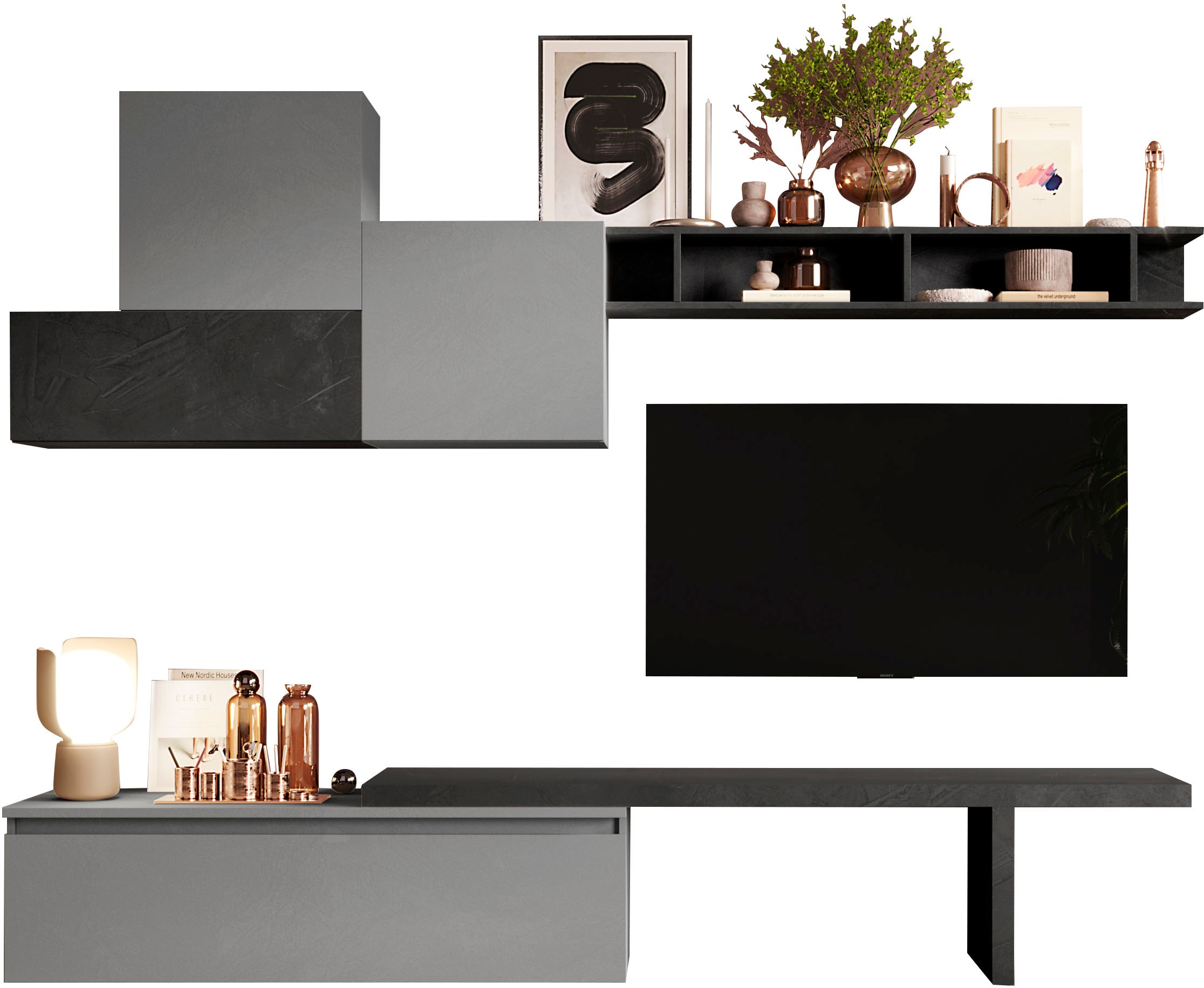 INOSIGN Wohnwand "Infinity, 6tlg. Breite 262 cm, Höhe variabel, Schrankwand günstig online kaufen