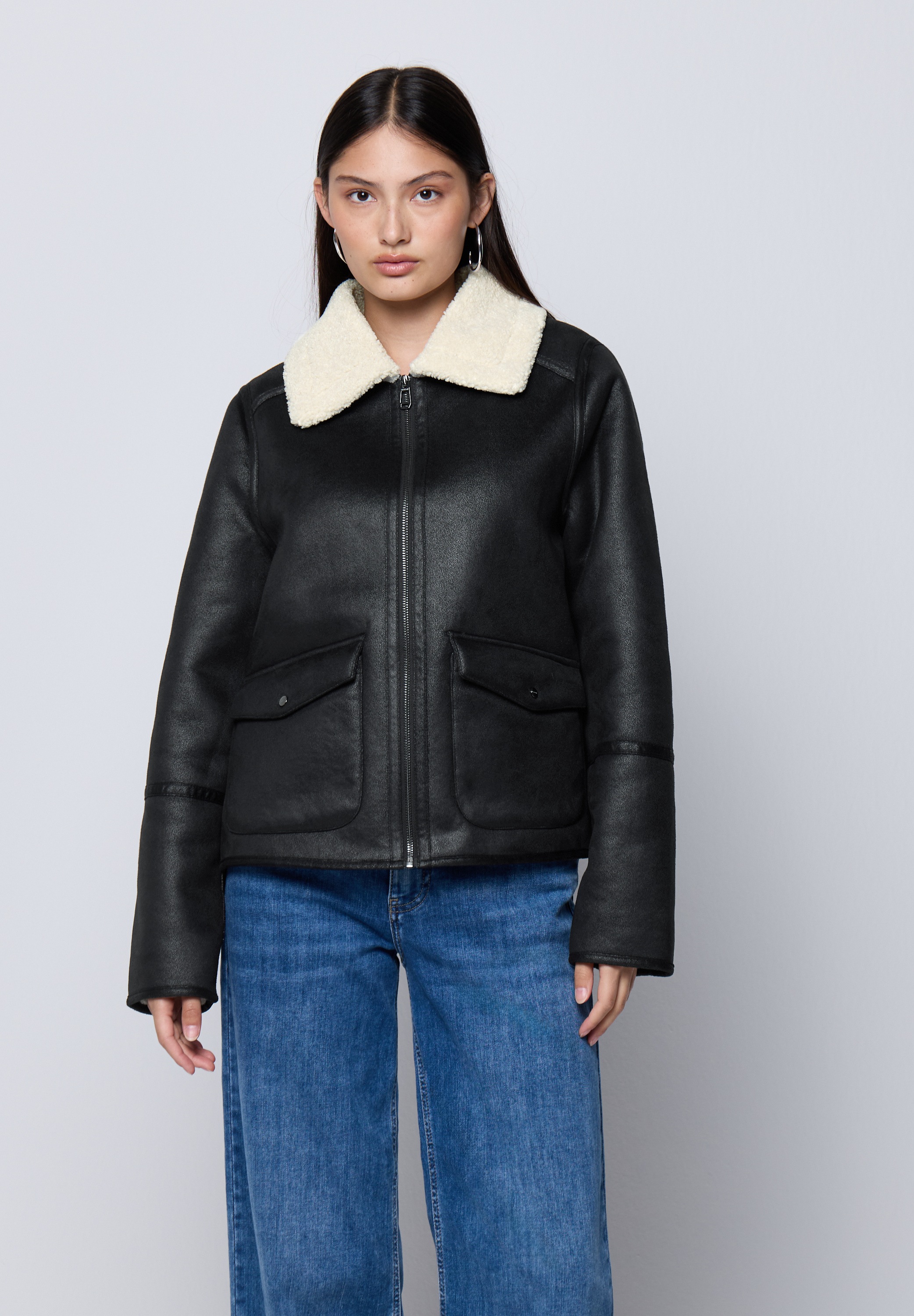 STREET ONE STUDIO Lederimitatjacke, ohne Kapuze, aus Lederimitat günstig online kaufen
