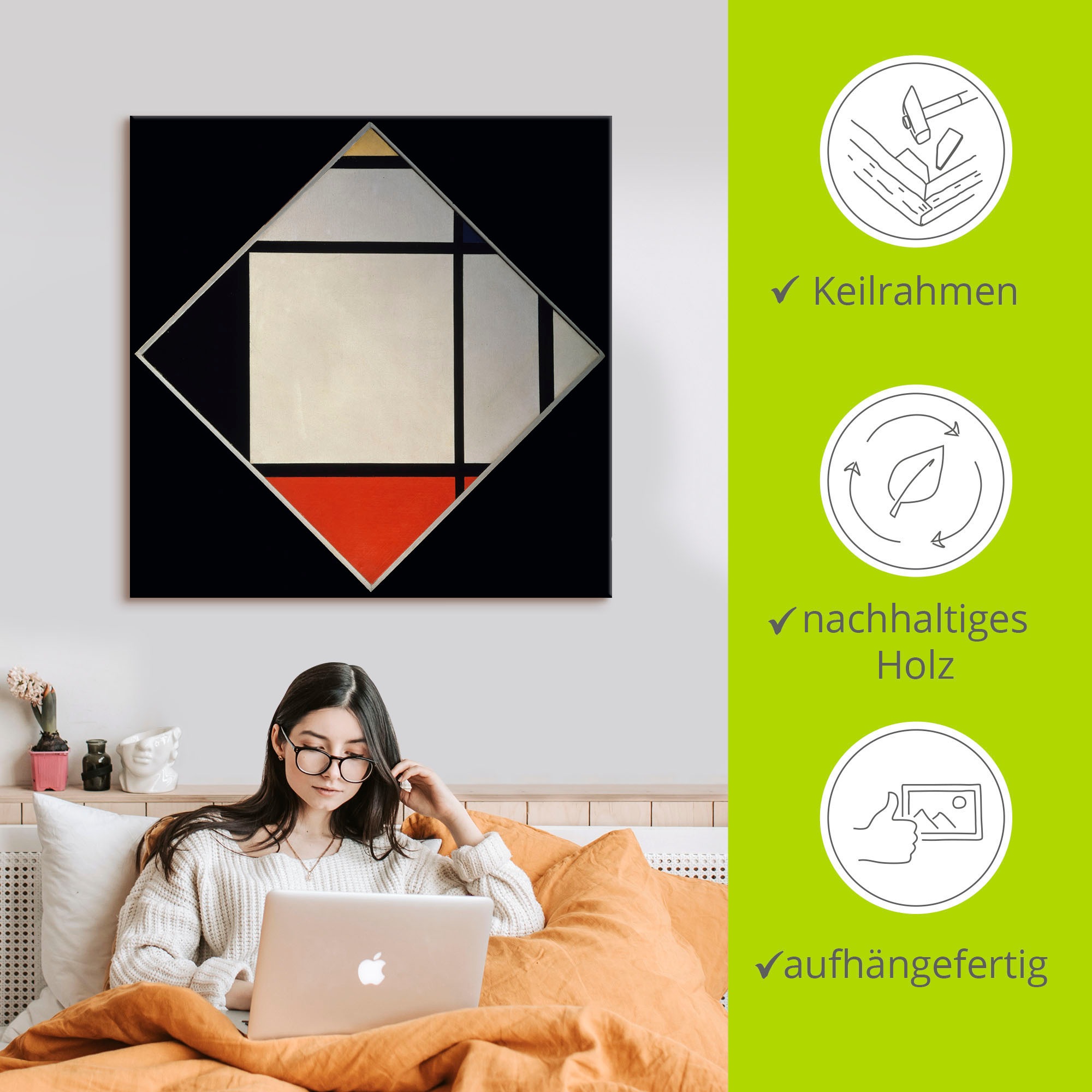Artland Leinwandbild »Rhombus II.«, Muster, (1 St.), auf Keilrahmen gespannt