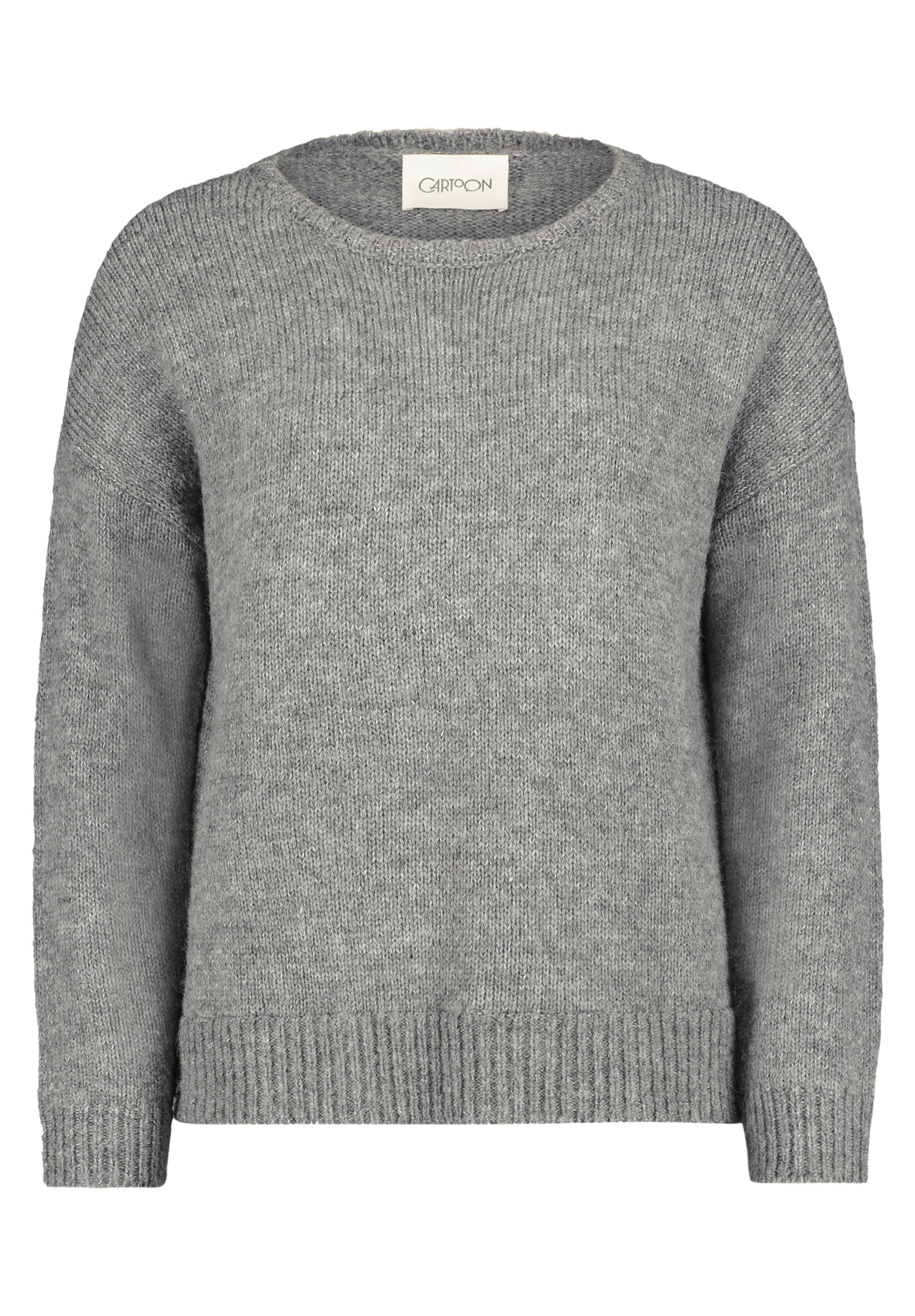 Cartoon Strickpullover "Damen mit Rundhalsausschnitt", 1 Stk. Rüschen günstig online kaufen