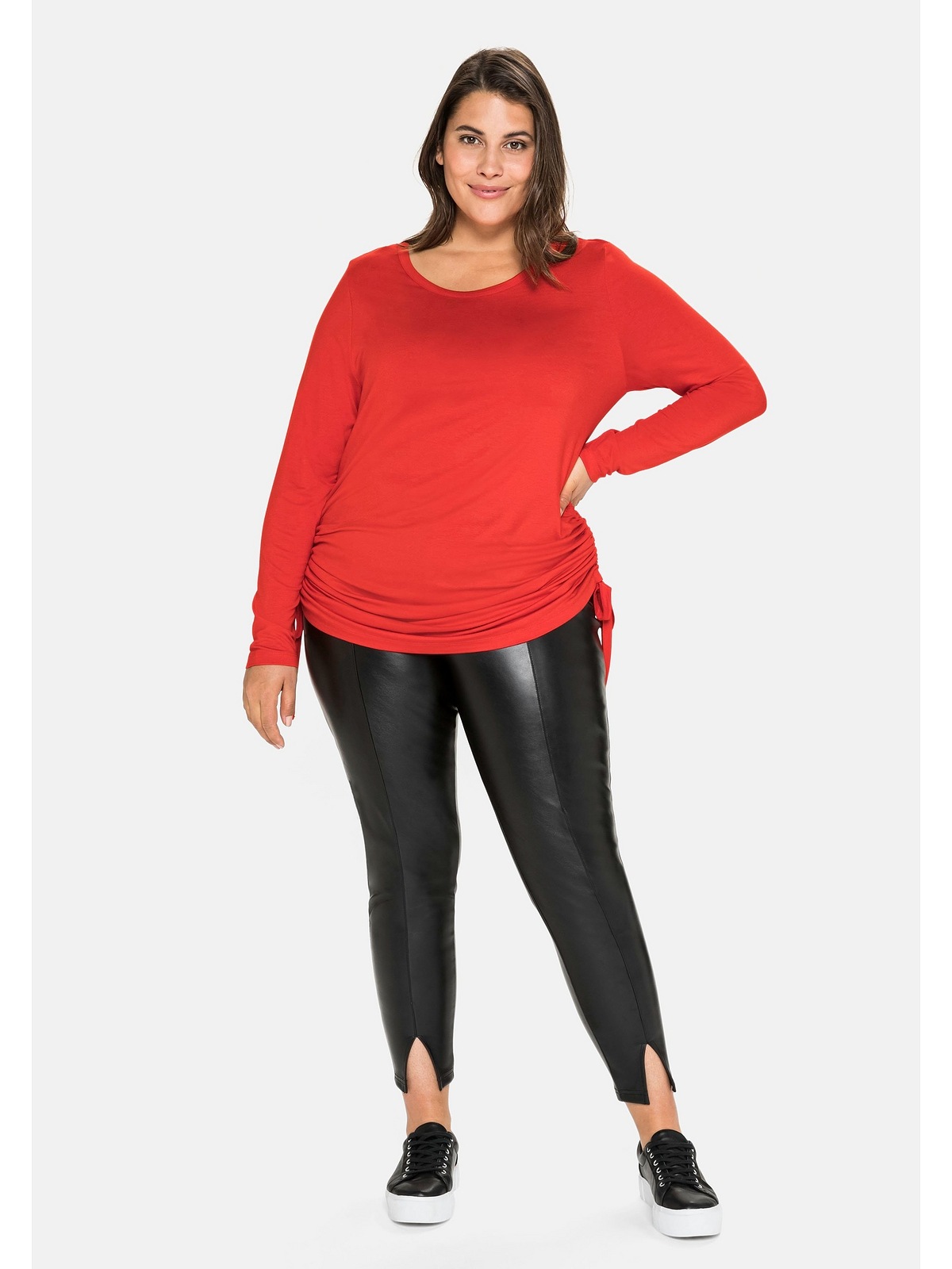 Sheego Longshirt »Große Größen«, mit Raffungen am Saum