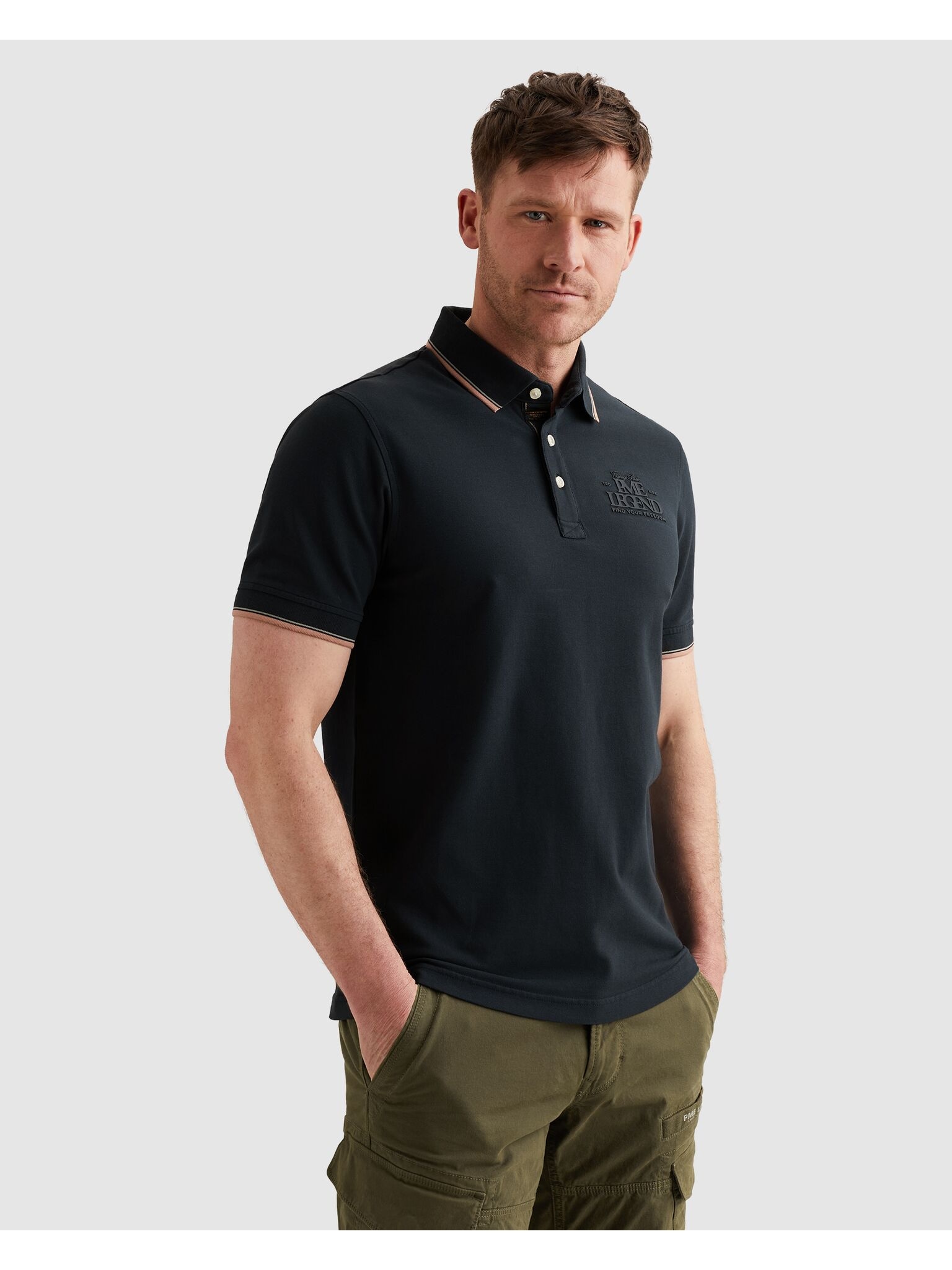 PME LEGEND Poloshirt »Short sleeve polo stretch pique« mit Logo Stickerei
