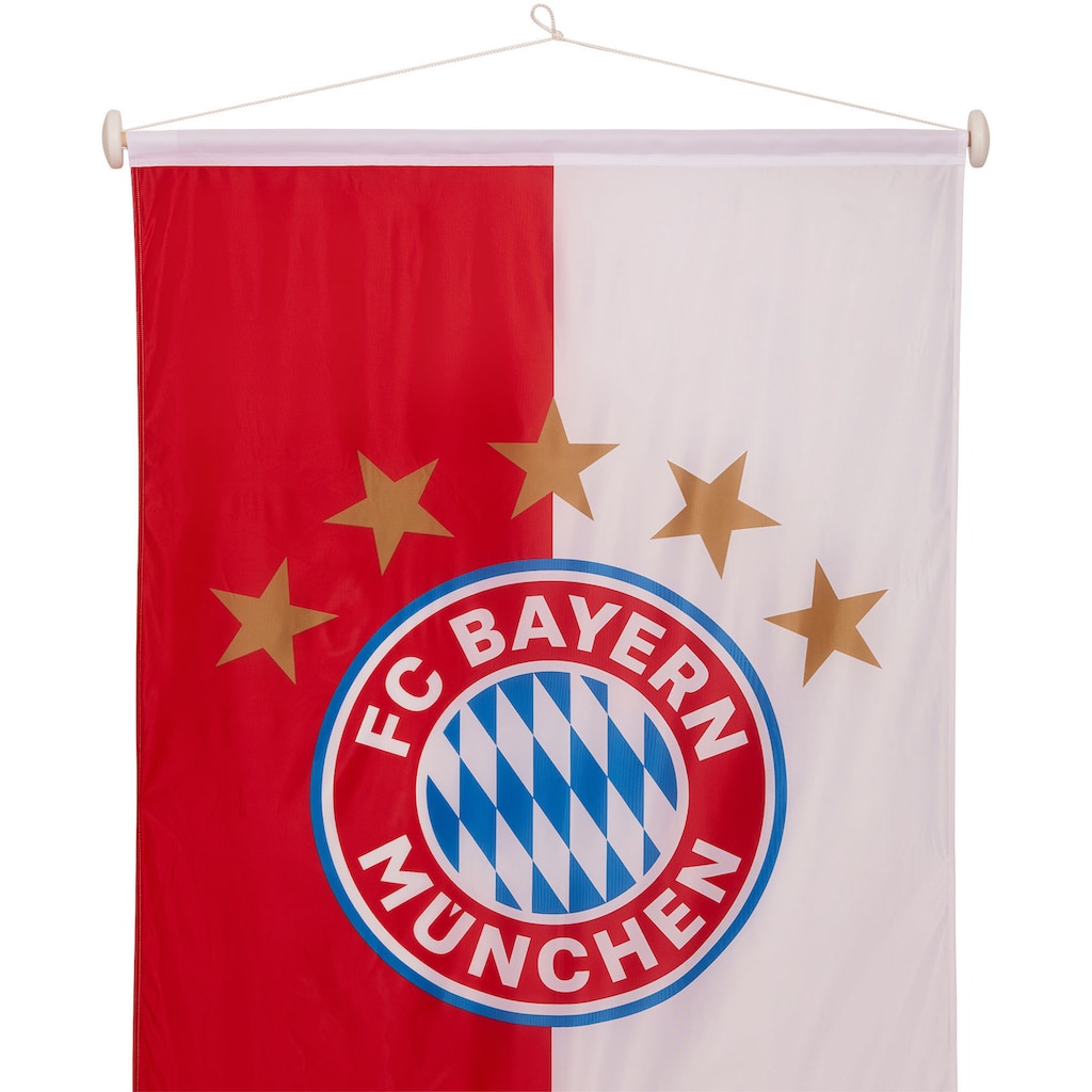 FC Bayern Fahne »FC Bayern München Bannerfahne mit 5 Sterne Logo, 120x300 cm«