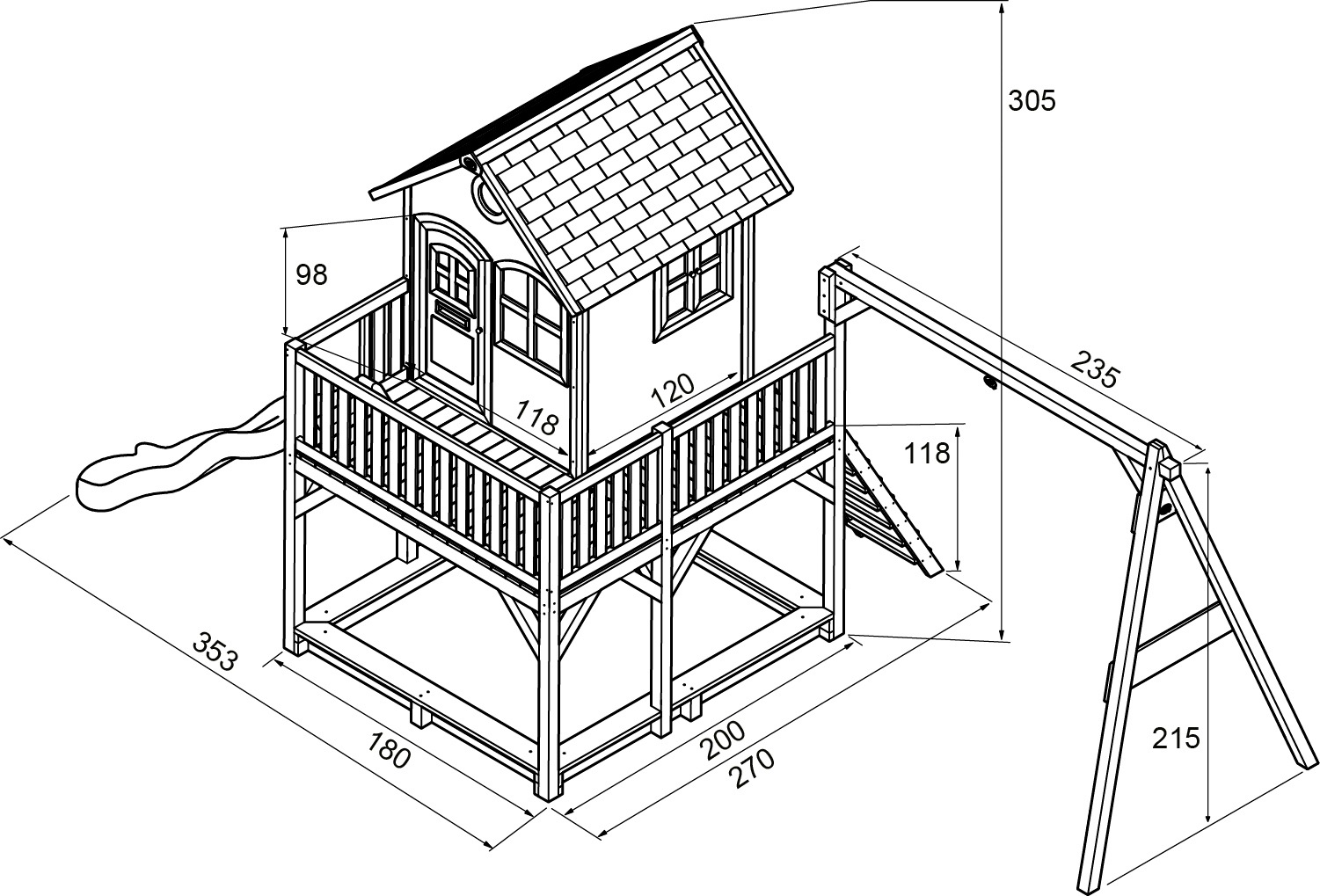 AXI Spielturm »Liam«, BxTxH: 613x277x291 cm