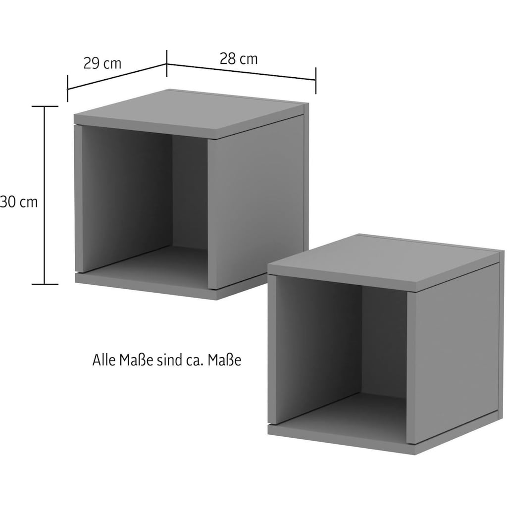 INOSIGN Wandregal »Wandregal Infinity«, (Set, 2 St., 2 kleine Würfelregale), Würfelregal 2er-Set, Breite 28 cm, Höhe 29 cm