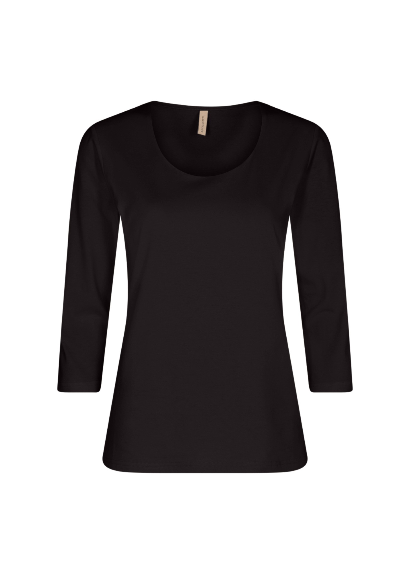 soyaconcept Rundhalsshirt »SC-PYLLE 175« aus Baumwollmischung, figurumspielende Passform, 3/4-Ärmel, unifarben