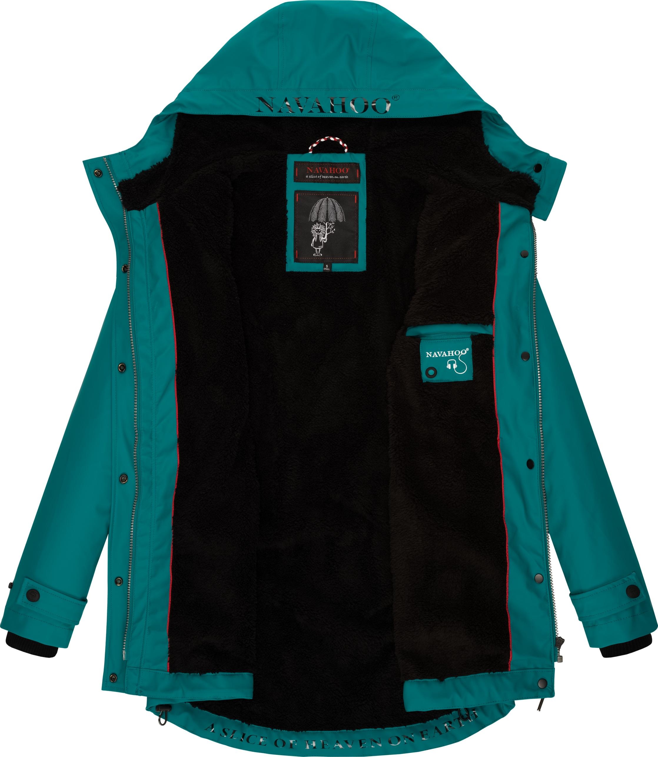 Navahoo Regenjacke »Lindraa«, mit Kapuze, stylische wasserdichte Outdoorjacke mit Teddyfell