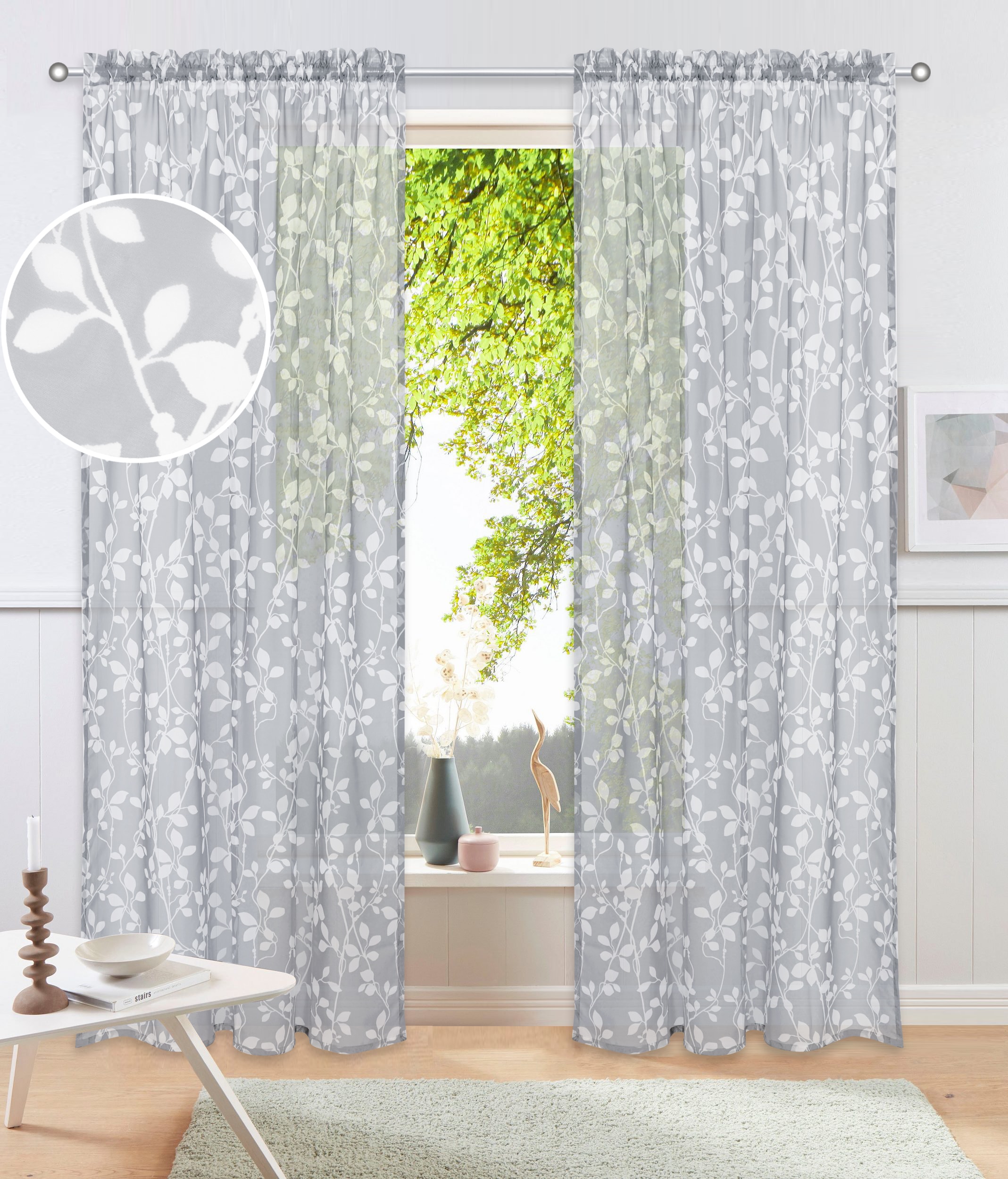 OTTO home Gardine "Issoire" Stangendurchzug 1 Stk. tlg. Wohnzimmer, Schlafz günstig online kaufen