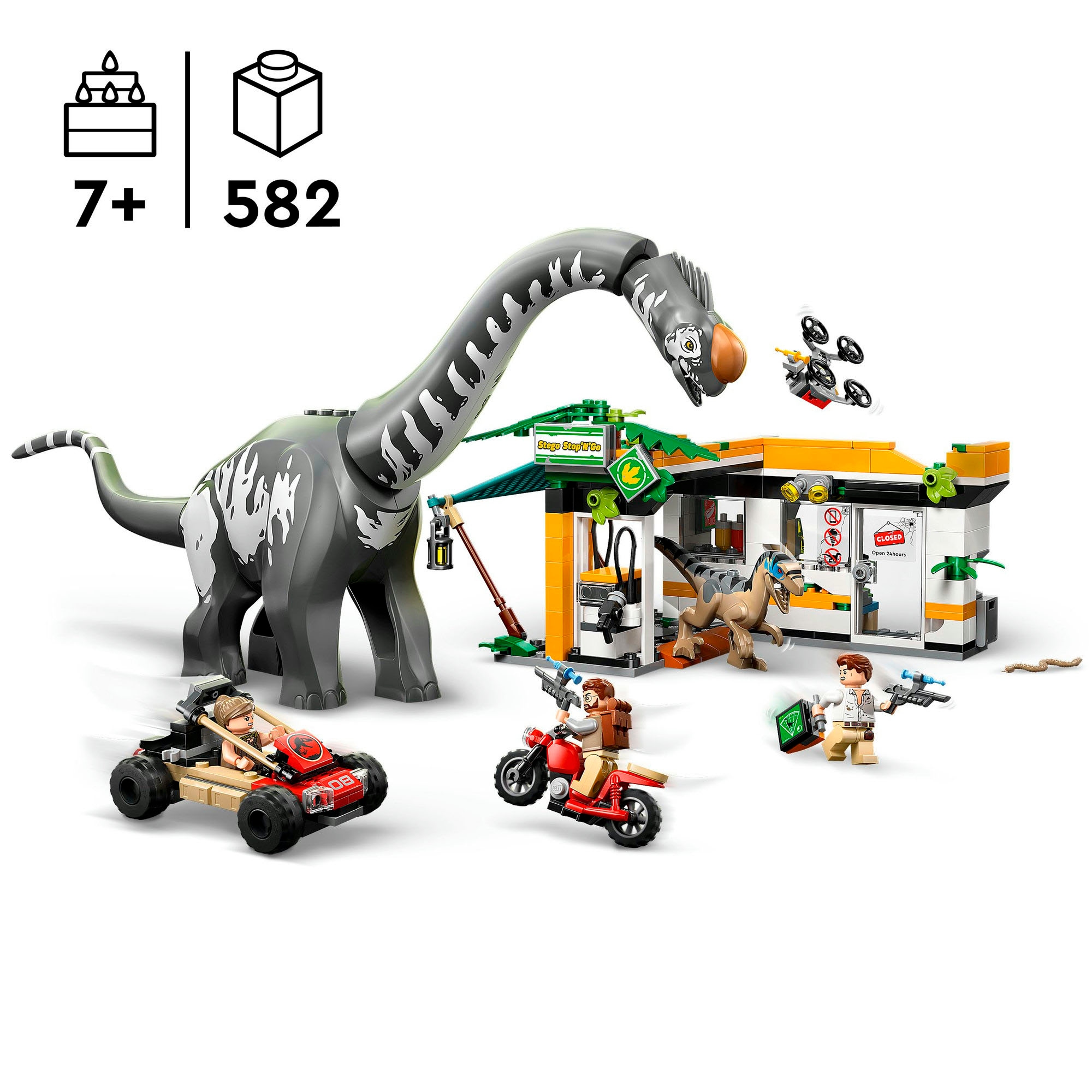 LEGO® Konstruktionsspielsteine »Raptor & Titanosaurus: Große Fährtensuche (76973), LEGO Jurassic World«, (582 St.), Made in Europe