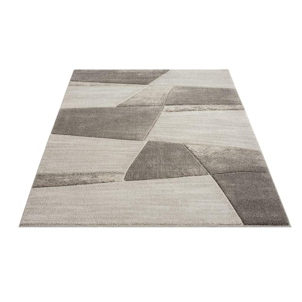 Carpet City Läufer »BONITO9053«, rechteckig, 11 mm Höhe, Flachflor, Hochtief-Muster/ 3D-Effekt, Geo-Muster, für Wohnzimmer