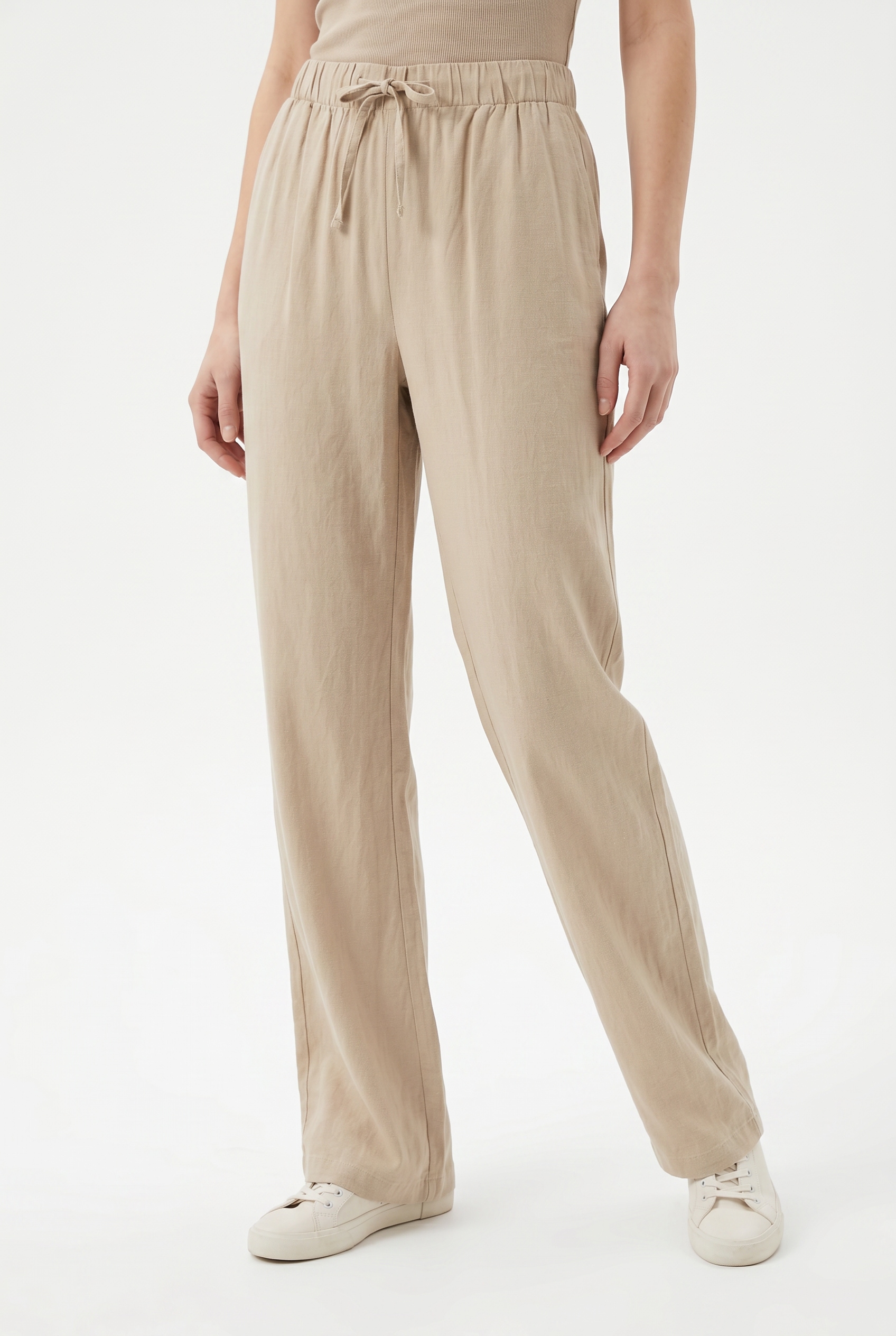 ONLY Schlupfhose »ONLGOA MW LINEN BL PULL-UP PANT CC PNT«  mit Leinen