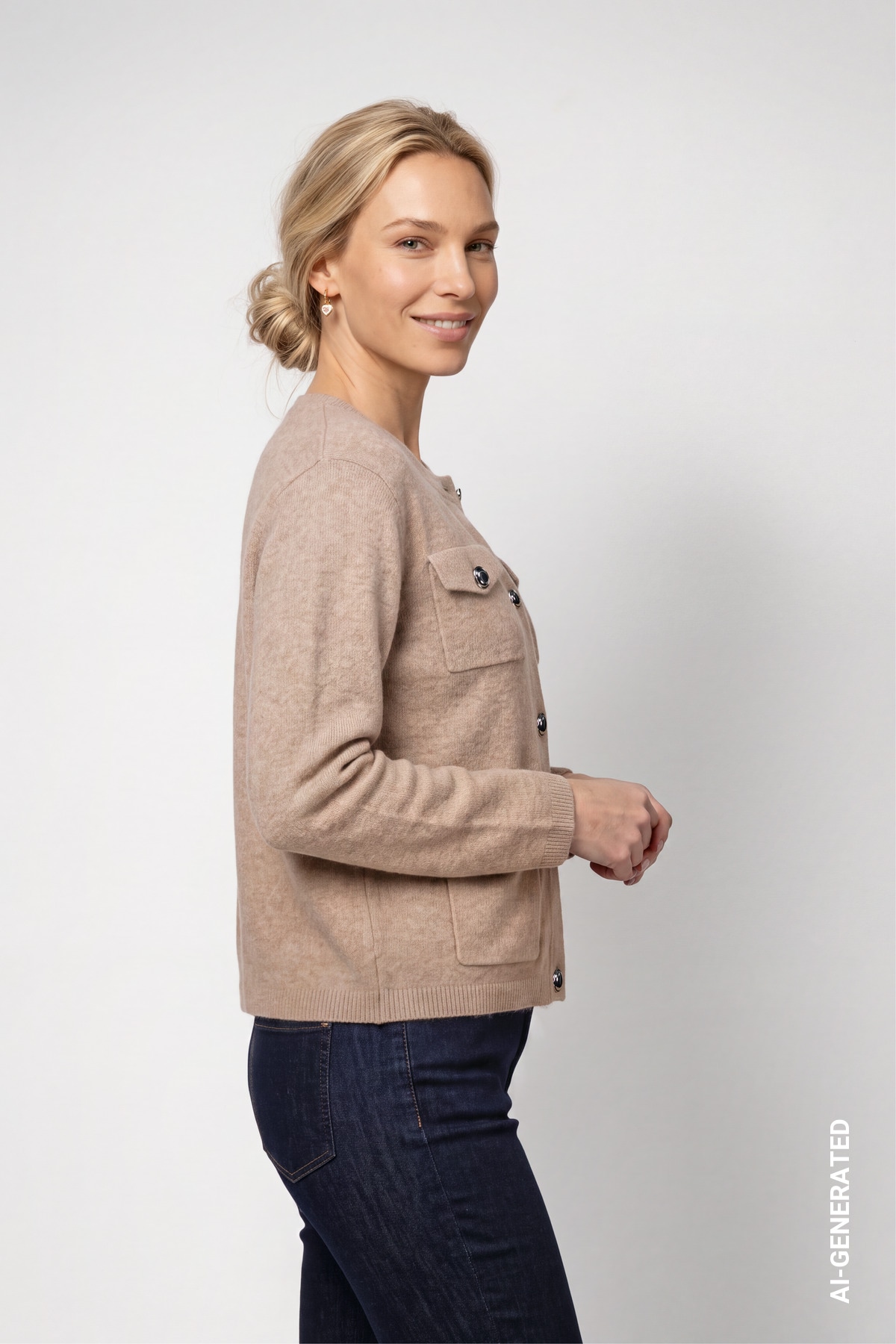 Monari Strickjacke Regular fit mit aufgesetzten Taschen