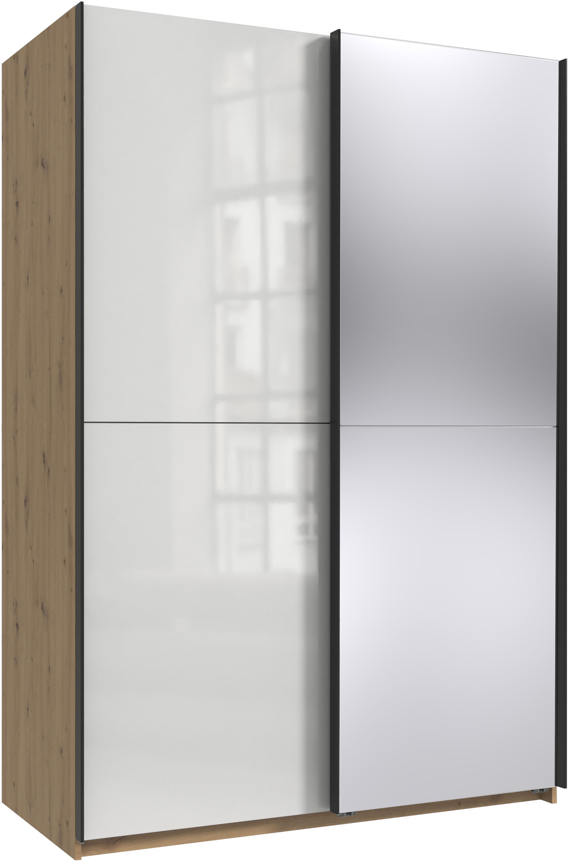 Wimex 1100000002199 "Mugano, B/T/H 135 oder 180/65/198cm, Made in Germany" wähle Deine Ausstattung: Basic oder Premium, 2 Schwebetüren mit oder ohne Spiegel, Metallgriffe