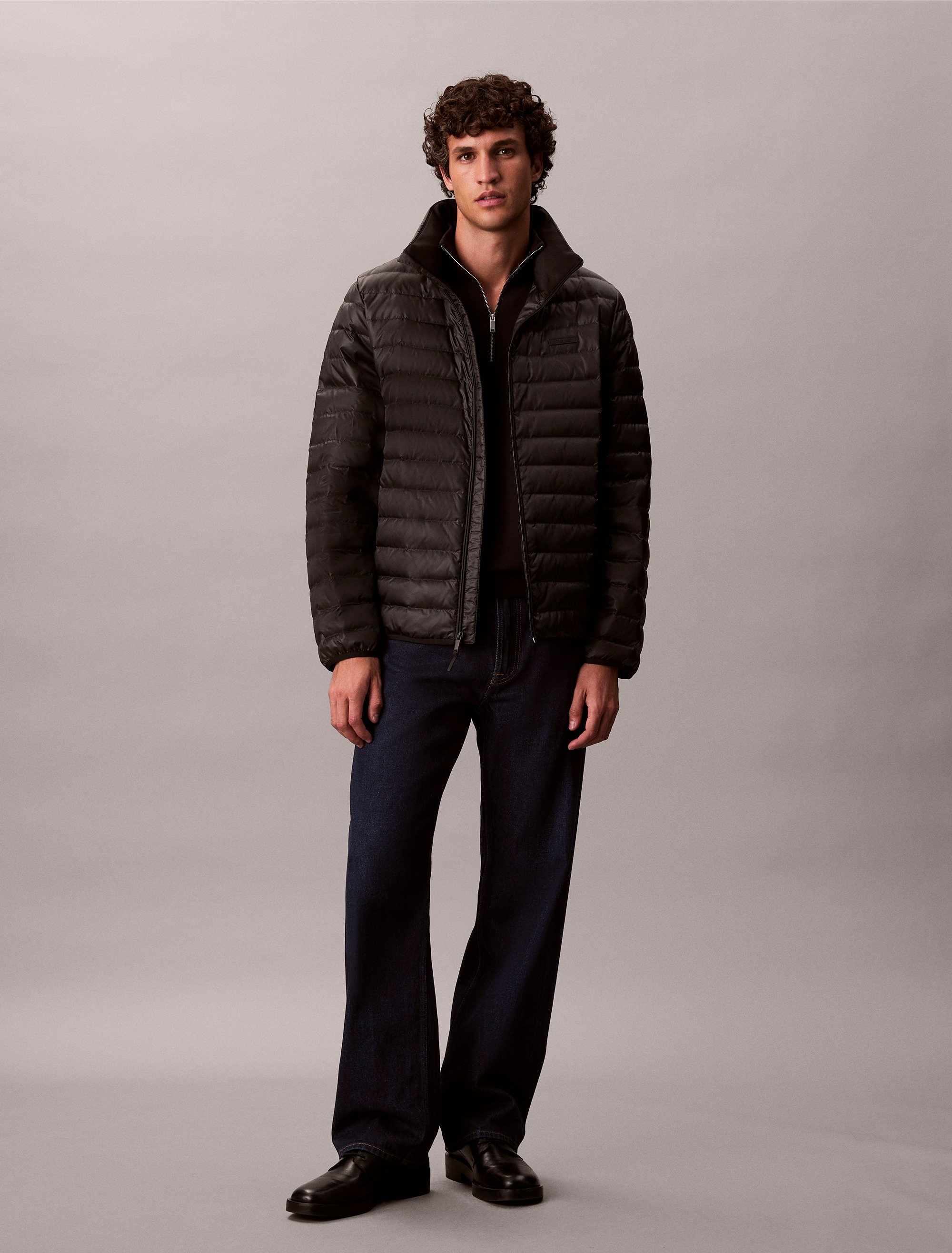 Calvin Klein Steppjacke »LS LT WT NYLN CHNNLD«, ohne Kapuze, Mit Rundhalsausschnitt