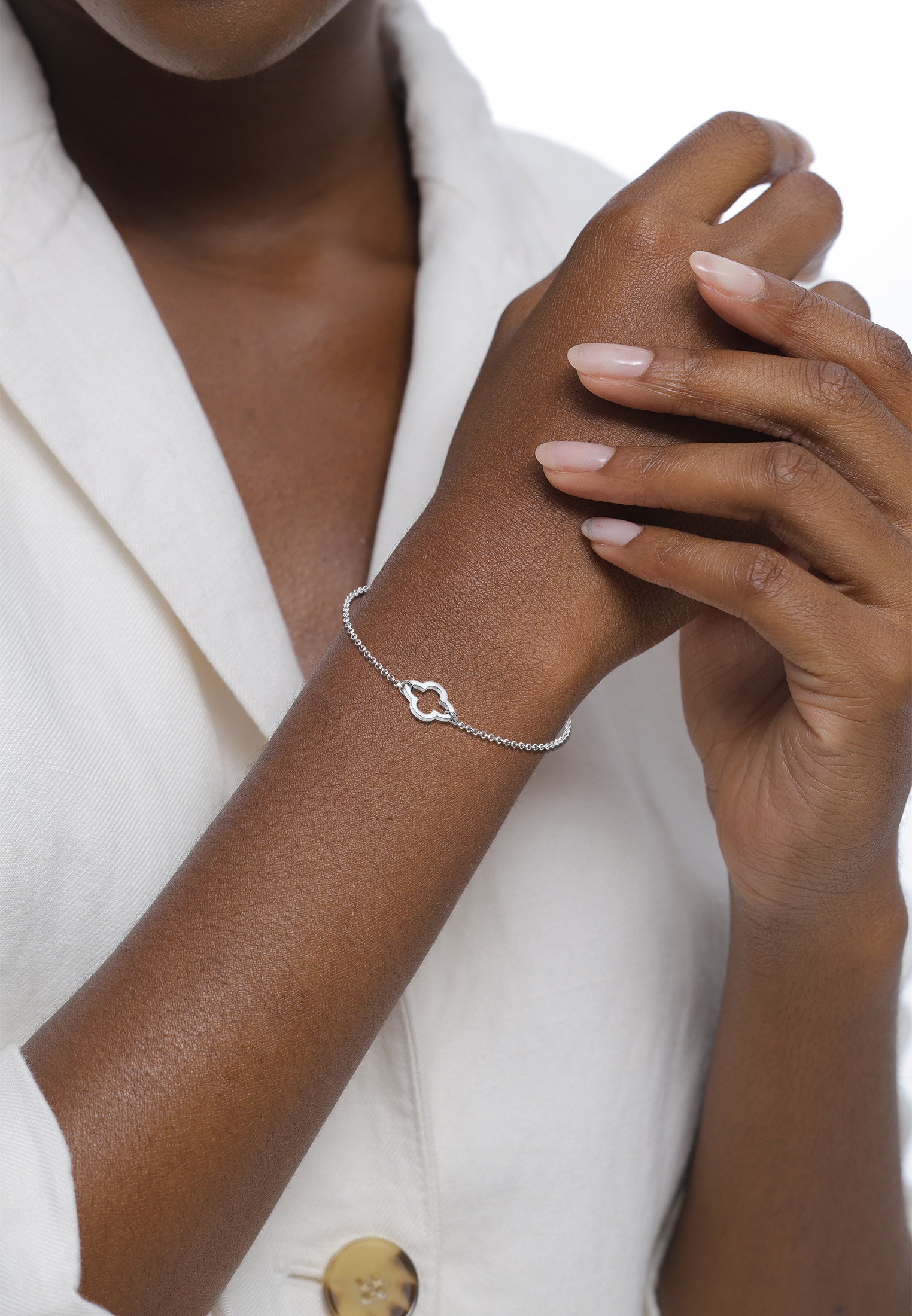 Elli Armkette »Armband Kleeblatt Glücksbringer 925 Silber«