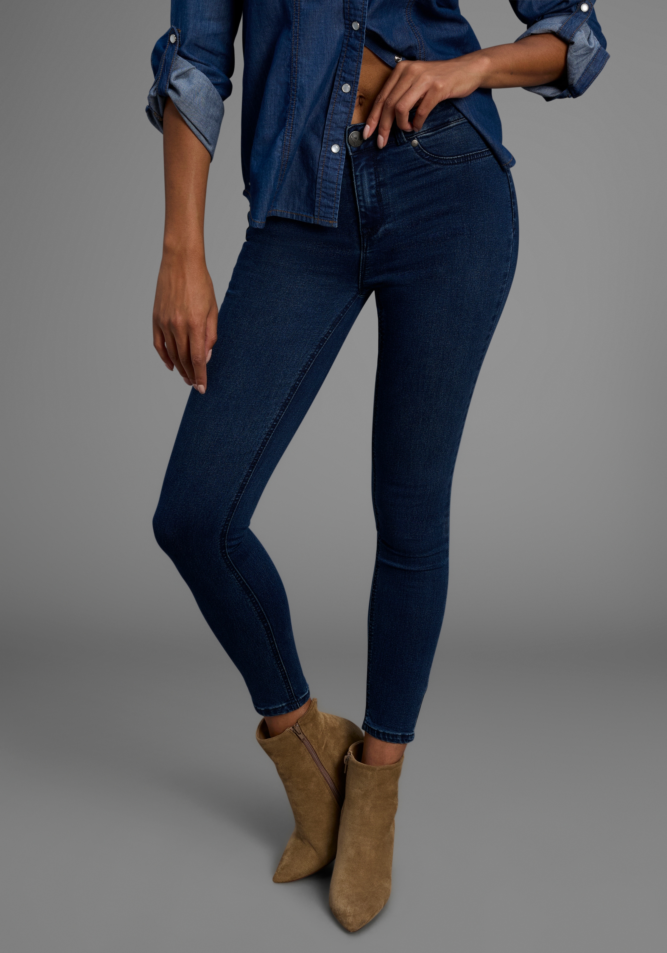 Arizona Skinny-fit-Jeans "Ultra Stretch", extra-eng geschnittene Beinform, günstig online kaufen