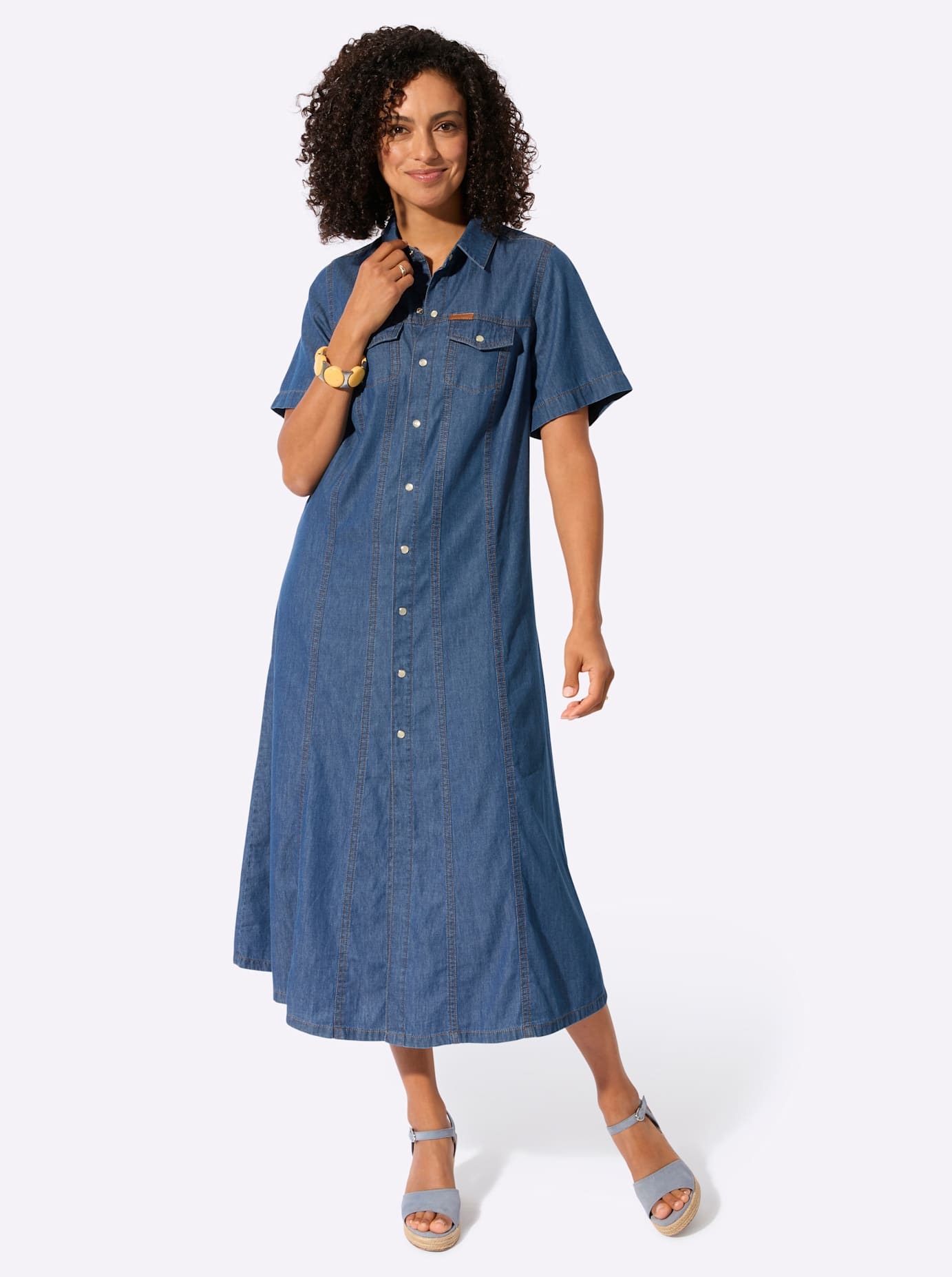 Casual Looks Jeanskleid "Jeans-Kleid" Brusttasche günstig online kaufen